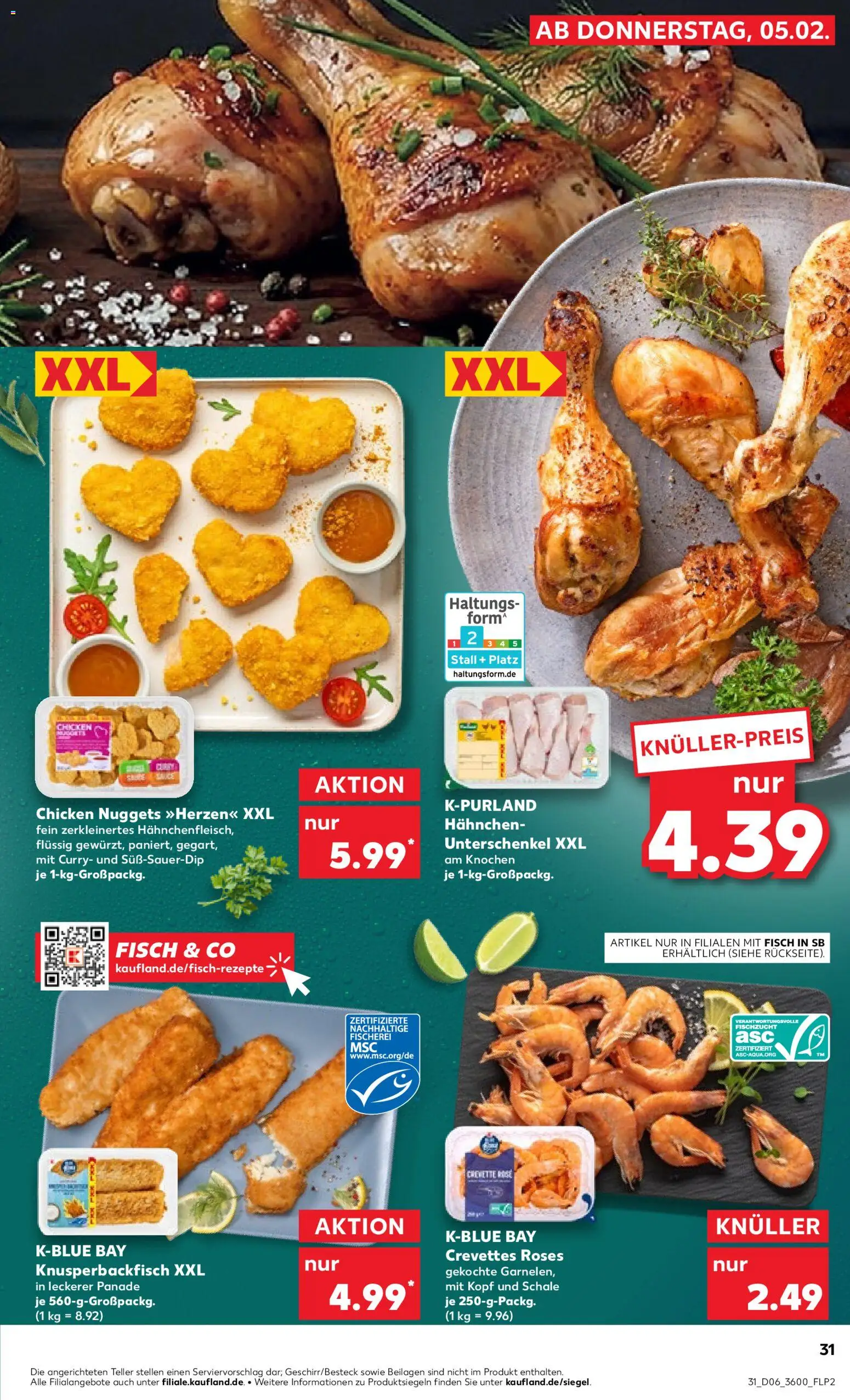Kaufland prospekt Zeitz	 – gültig ab 05.02.2026 | Seite: 31 | Produkte: Hahnchen, Fisch