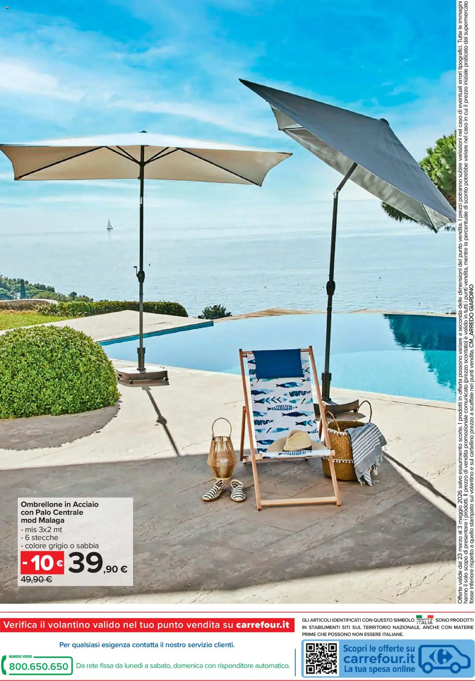 Volantino Carrefour del 23.03.2026 | Pagina: 12 | Prodotti: Ombrellone, Scaffale