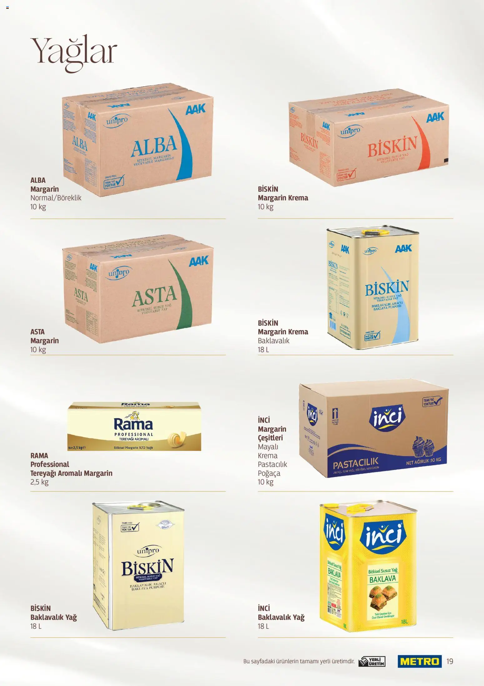 Metro - Pastacılık Kataloğu - 06.04.2026 tarihinden itibaren geçerlidir | Sayfa: 19 | Ürünler: Tereyağı, Yağ, Krema, Ağırlık