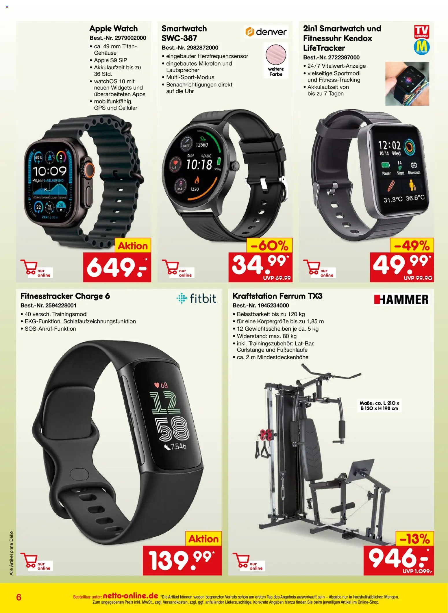 Netto Marken-Discount Online-Angebote Januar – gültig ab 01.01.2026 | Seite: 6 | Produkte: Apple watch, Lautsprecher, Smartwatch, Uhr
