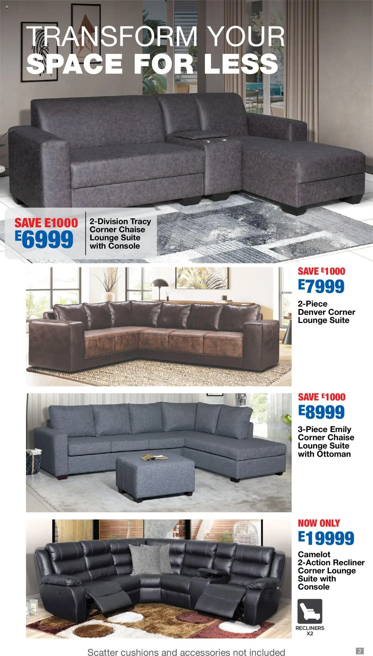 New OK Furniture catalogue – valid from 06.10.2025 | Page: 2 | Products: Lounge suite, Ottoman, Chaise