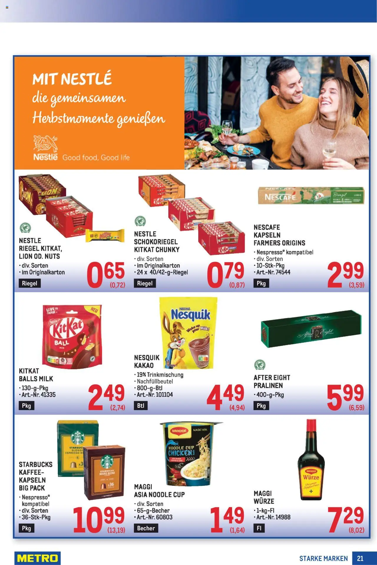 Metro Starke Marken gültig ab 16.10.2025 | Seite: 21 | Produkte: Kaffee