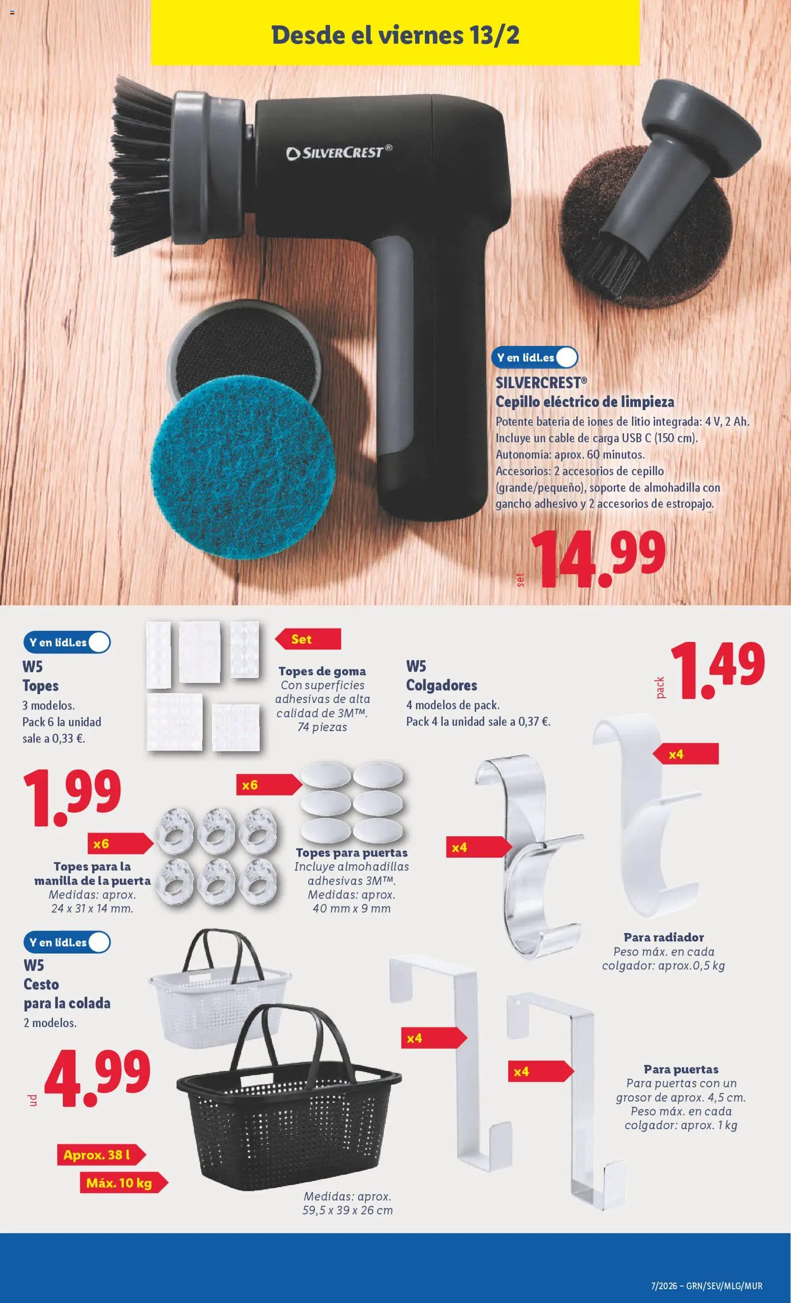 Lidl folleto de bazar │ válido desde el 09.02.2026 | Página: 25 | Productos: Cepillo, Cable, USB, Batería