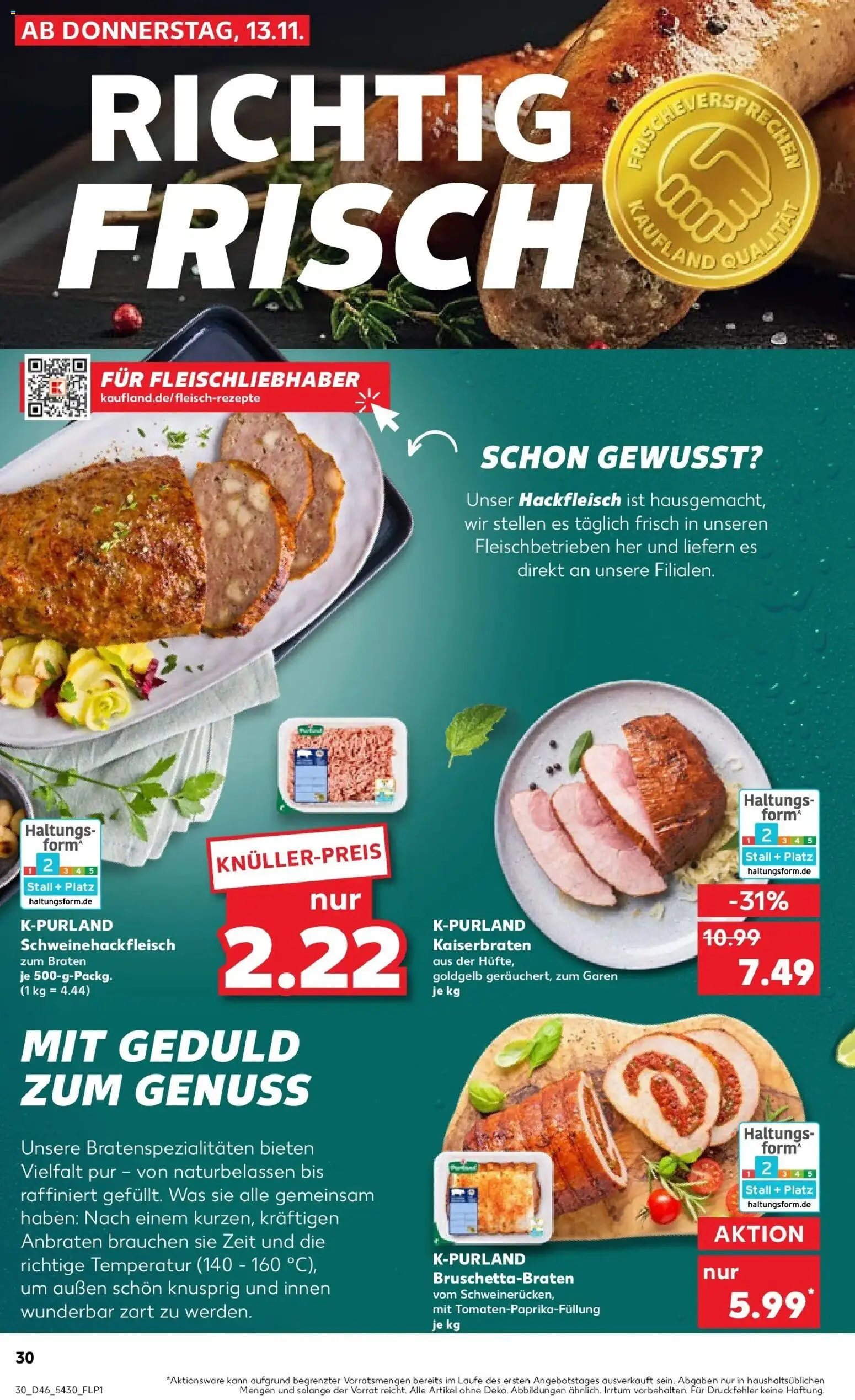 Kaufland prospekt Neu-Ulm	 – gültig ab 13.11.2025 | Seite: 30 | Produkte: Hackfleisch