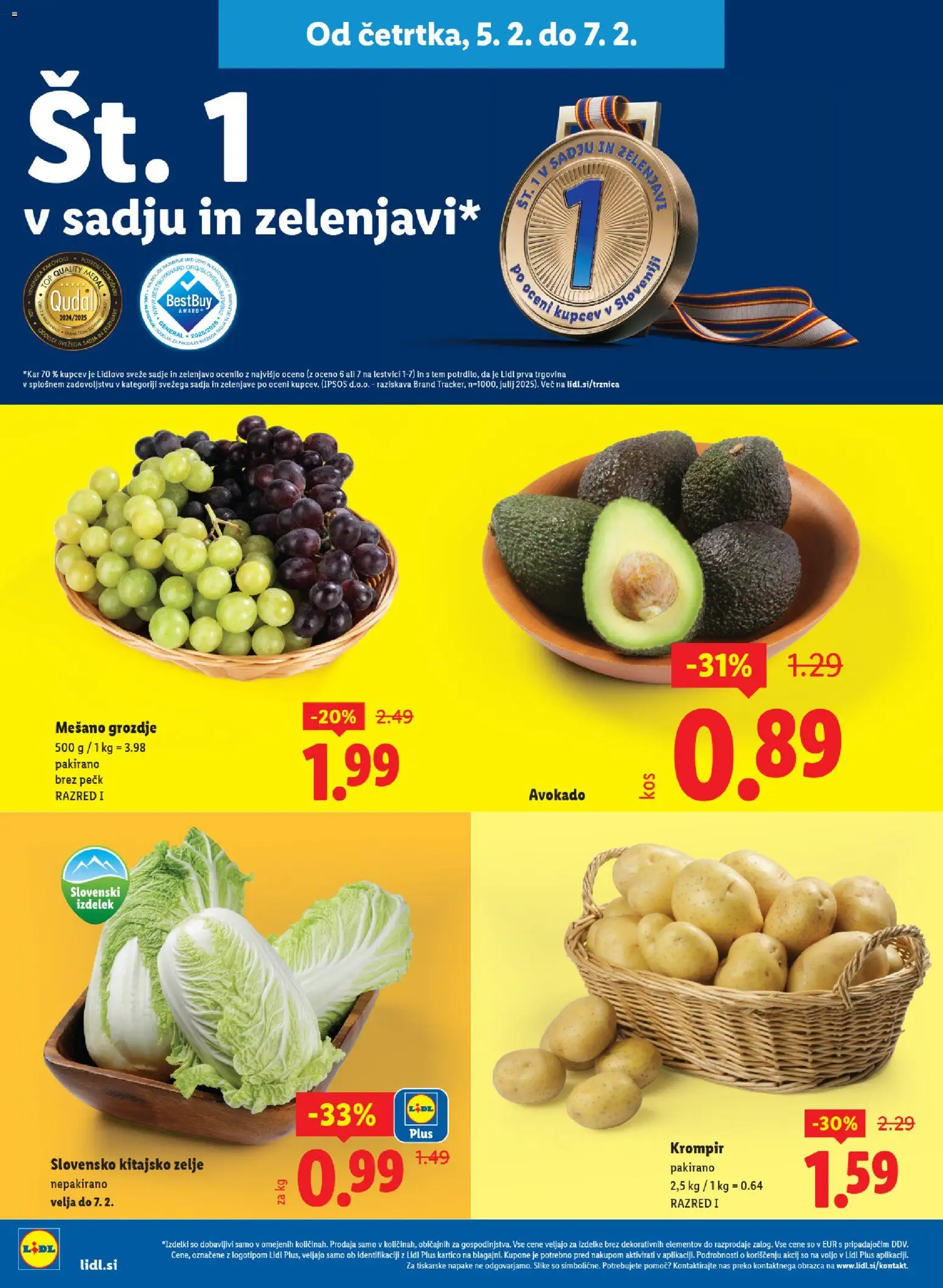 Novi Lidl katalog ponudbe – veljaven od 05.02.2026 | Stran: 4 | Izdelki: Avokado, Krompir, Sadje, Zelje