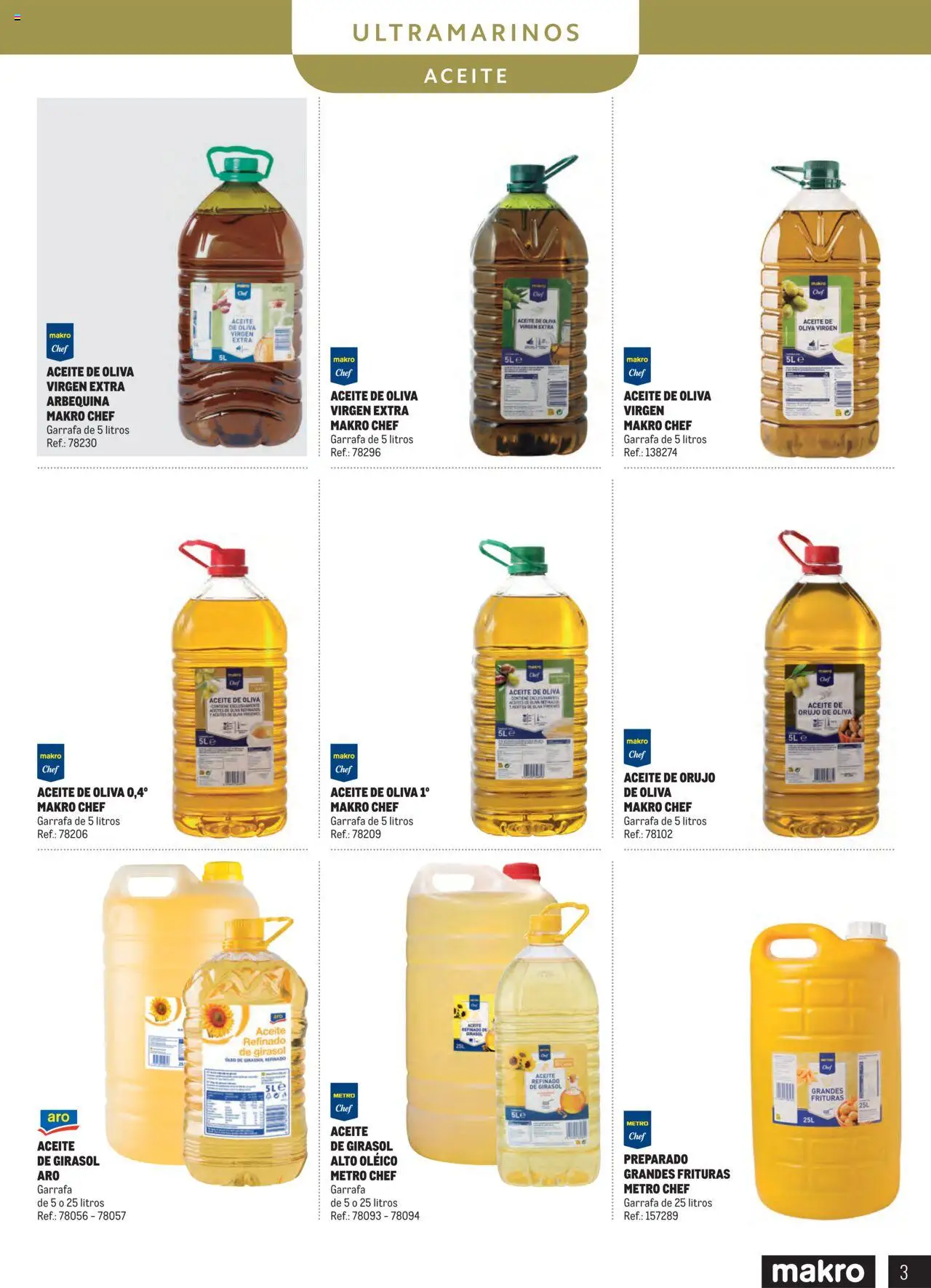 Makro - Despensa Península │ válido desde el 04.03.2025 | Página: 3 | Productos: Aceite, Aceite de oliva, Aceite de girasol