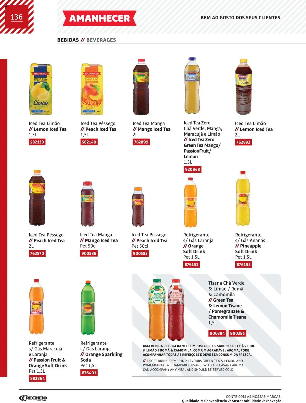 Recheio AS NOSSAS MARCAS │ válido de 19.12.2023 | Página: 136 | Produtos: Refrigerante, Chá, Bebida, Soda