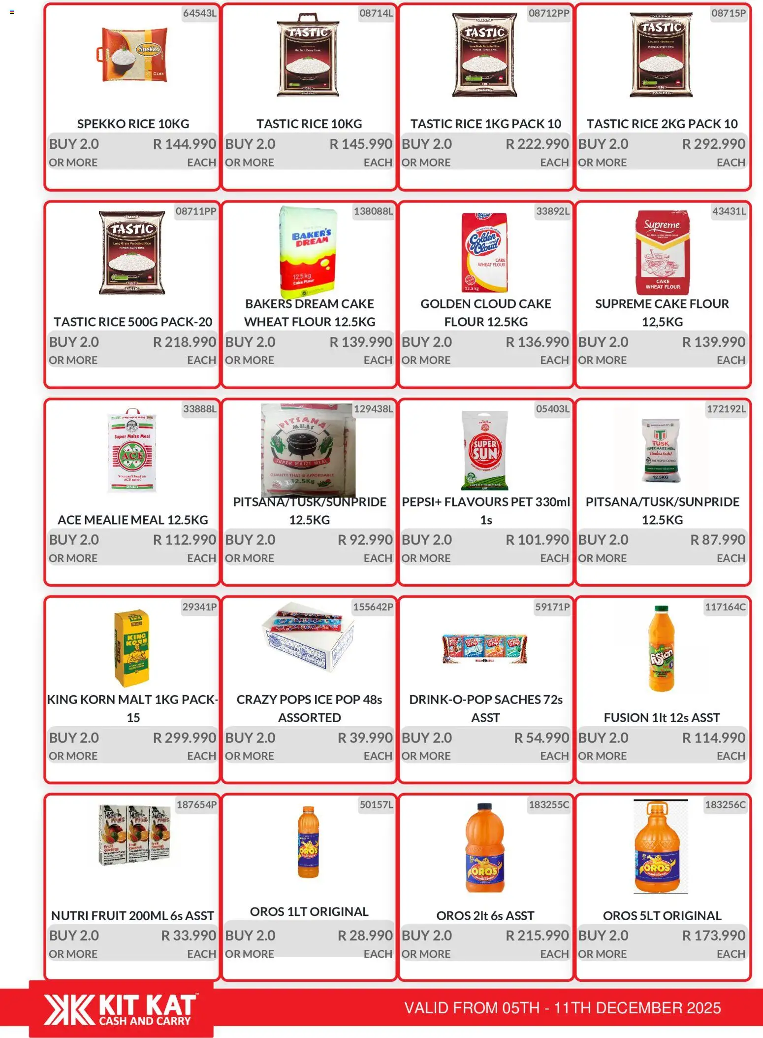New KIT KAT Cash & Carry catalogue – valid from 05.12.2025 | Page: 10 | Products: Cake, Flour, Maize meal, Fruit