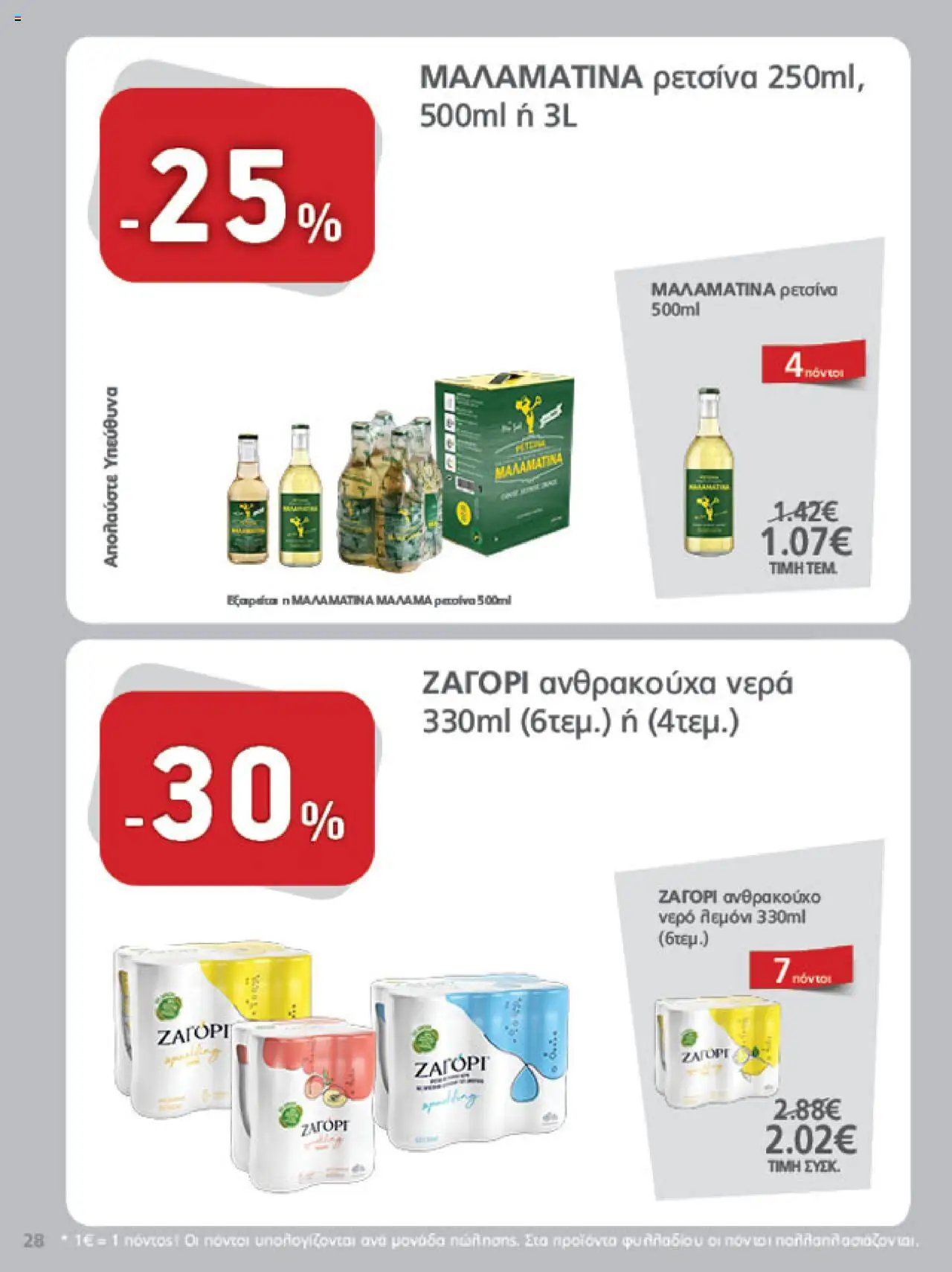  | Σελίδα: 28 | Προϊόντα: Ρετσίνα, Νερό, Ανθρακούχο νερό