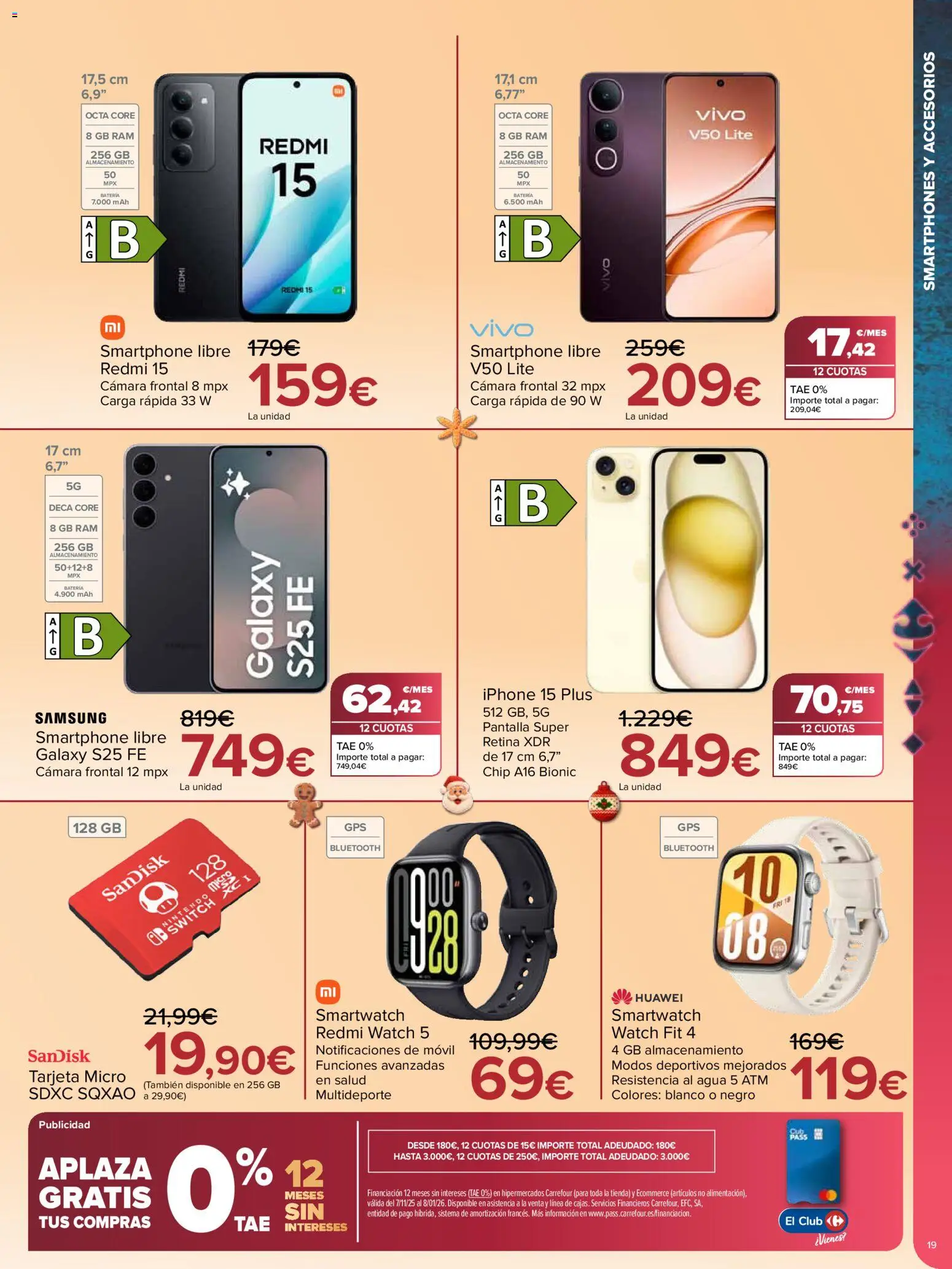 Carrefour folleto │ válido desde el 10.12.2025 | Página: 19 | Productos: Smartphone, Iphone, Cámara, Batería