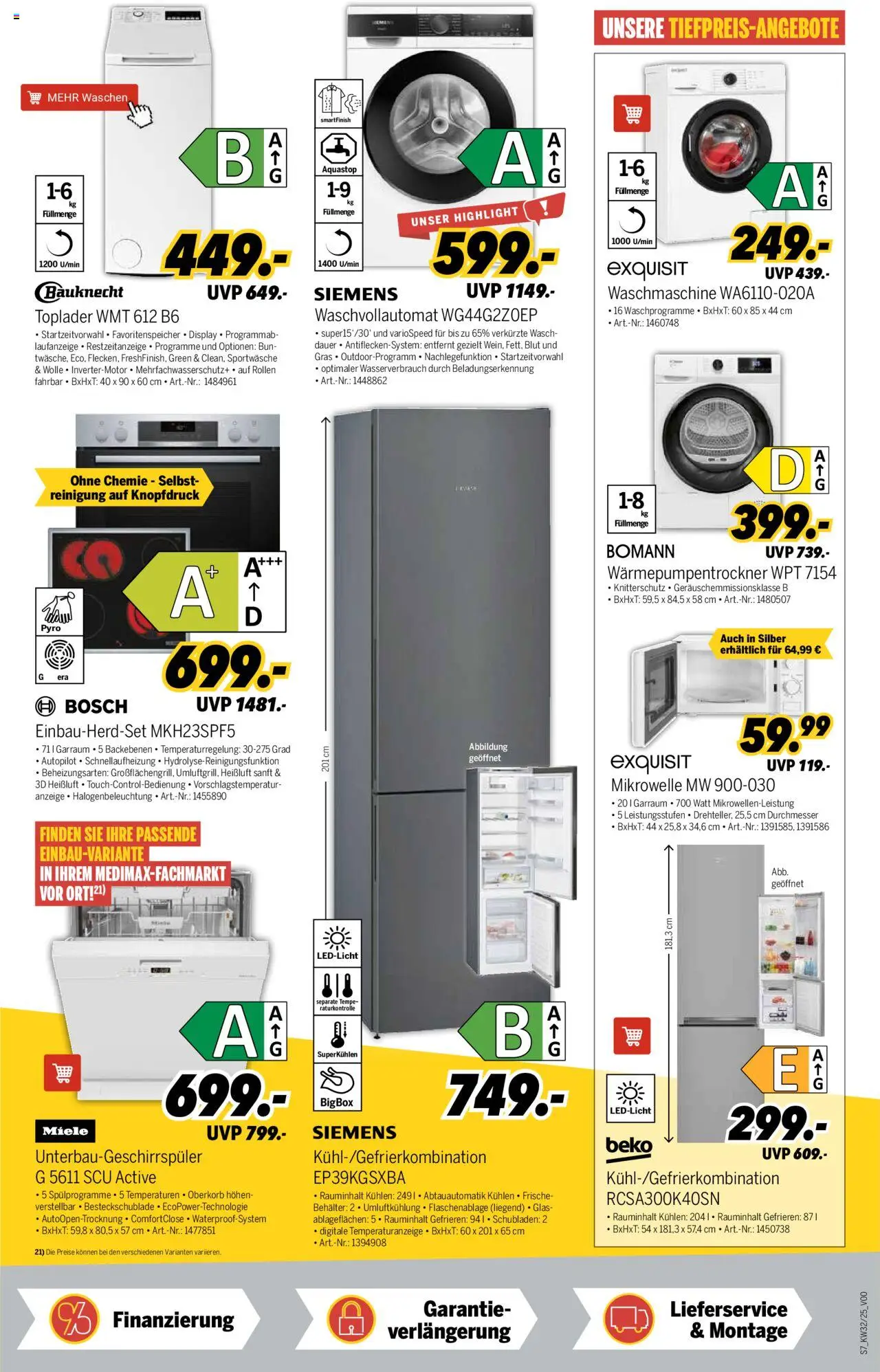 Medimax Prospekt 	 - gültig ab dem 02.08.2025 | Seite: 7 | Produkte: Miele, Bosch, Waschmaschine, Toplader