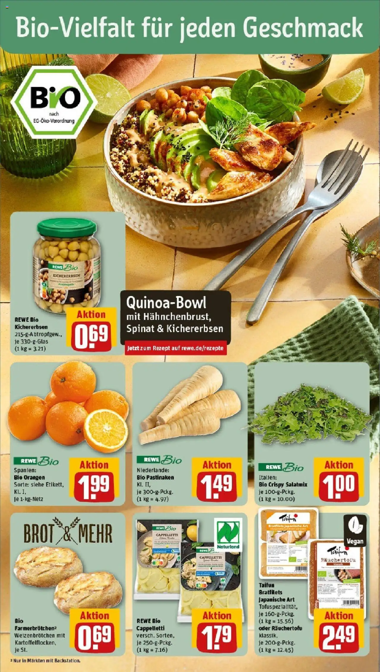 Rewe - Rewe: Wochenangebote (ab 20.04.2025) zum Blättern » Angebote | Seite: 4 | Produkte: Orangen, Pasta, Brot