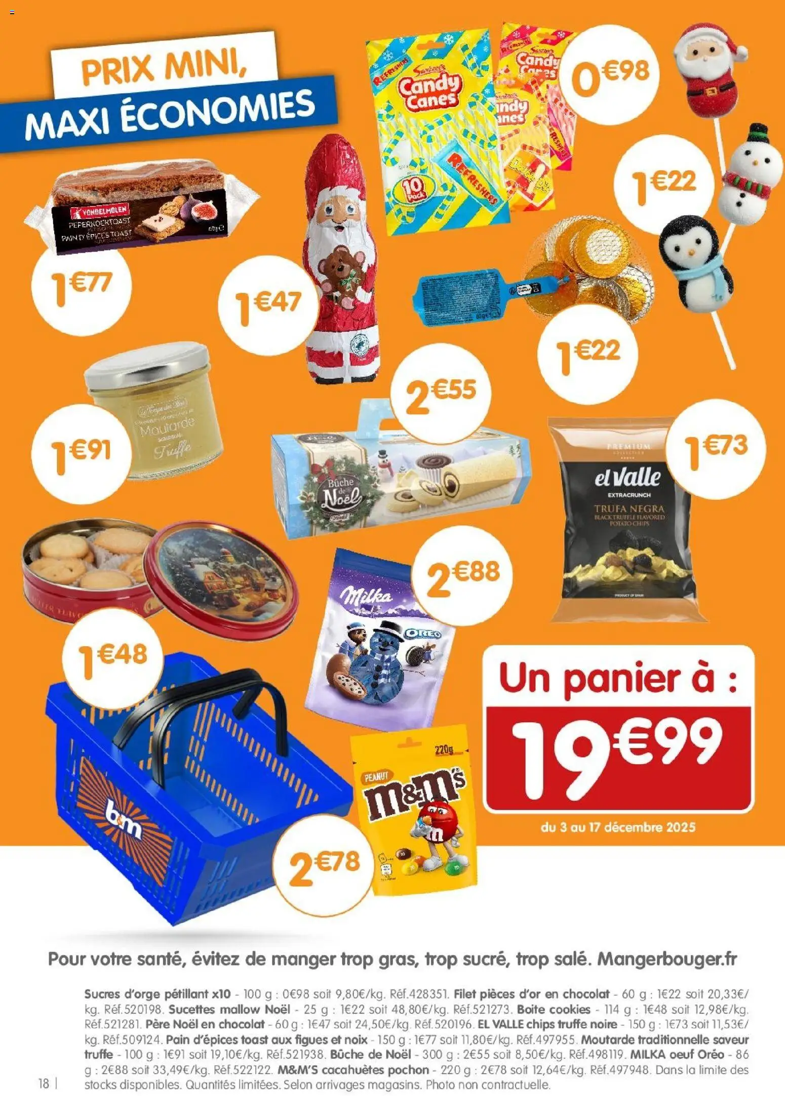 {H1} | Page: 18 | Produits: Panier, Chocolat, Moutarde, Chips