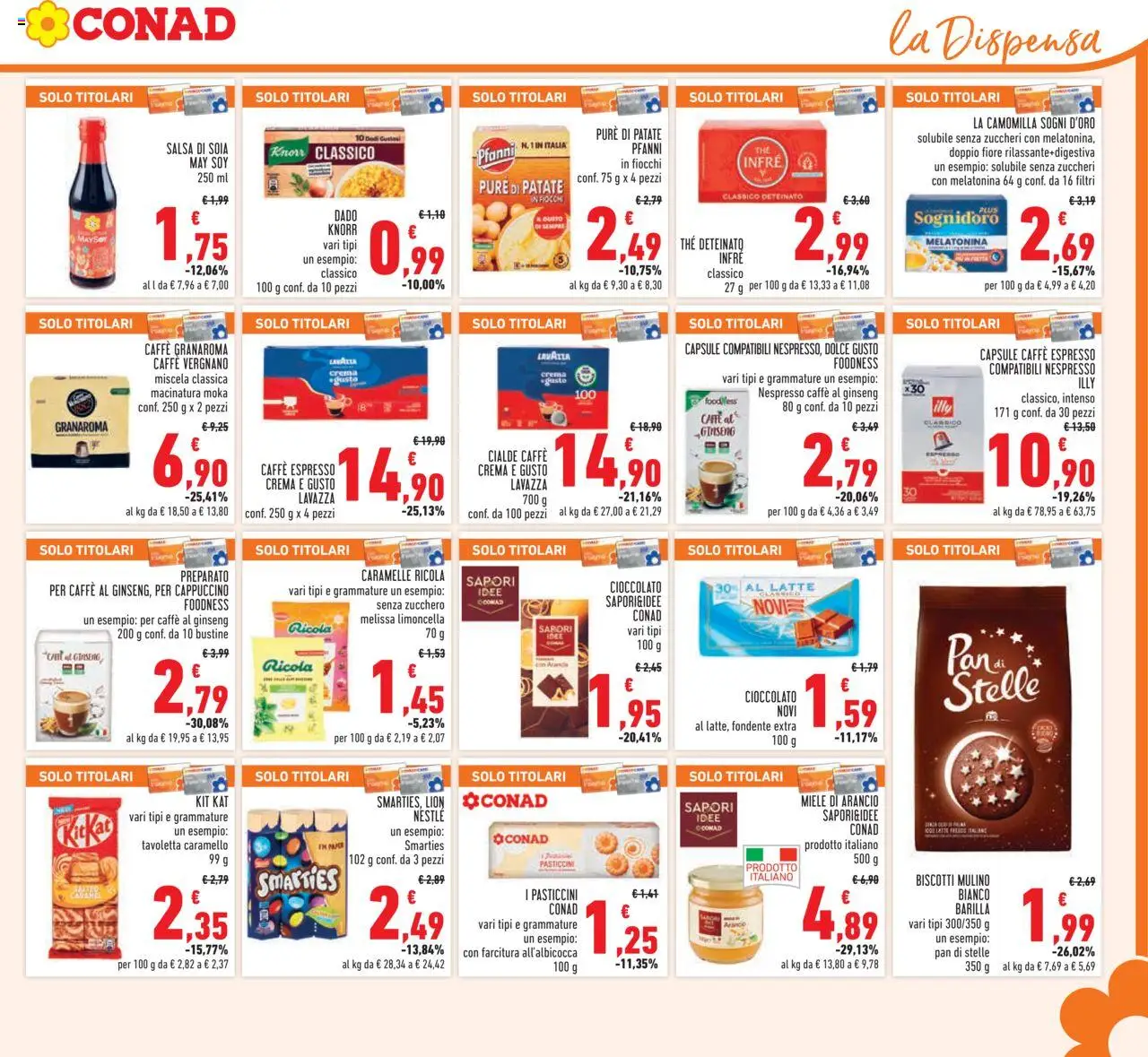 Volantino Conad del 08.10.2025 | Pagina: 13 | Prodotti: Biscotti, Salsa, Latte, Arancia