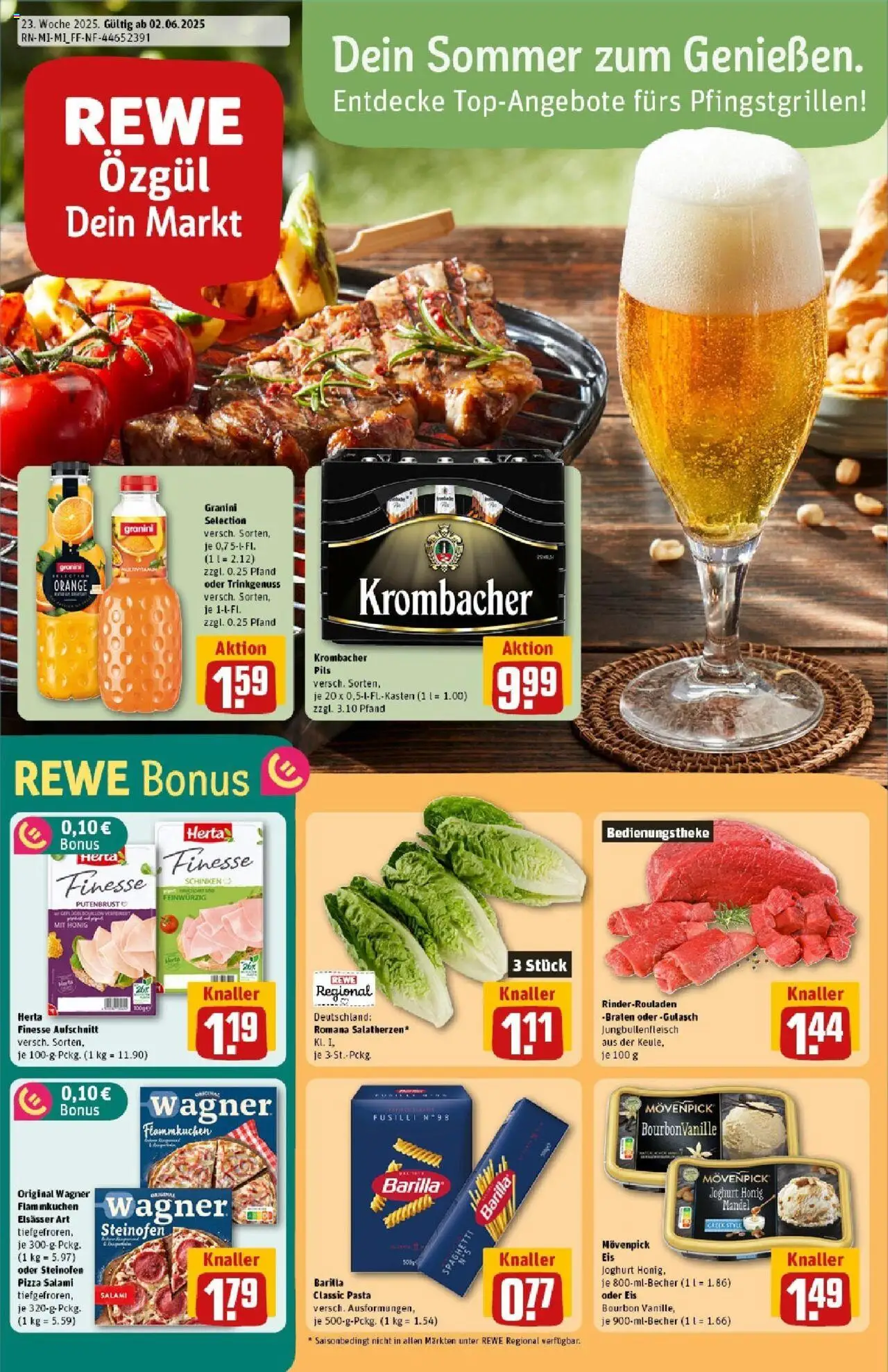 Rewe prospekt Frankfurt / Nieder-Eschbach	 - gültig ab dem 01.06.2025 | Seite: 1 | Produkte: Joghurt, Pasta, Herta finesse, Eis