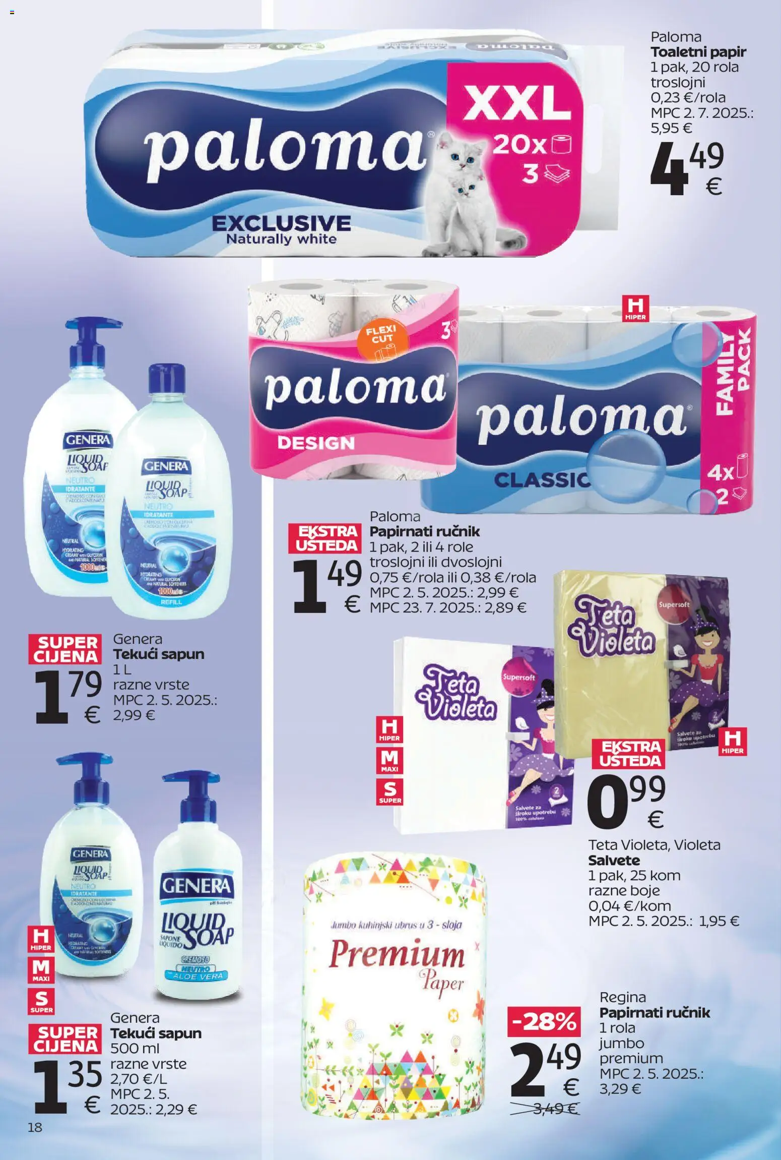 Tommy katalog | vrijedi od 13.04.2026 | Stranica: 18 | Proizvodi: Sapun, Salvete, Toaletni papir, Violeta