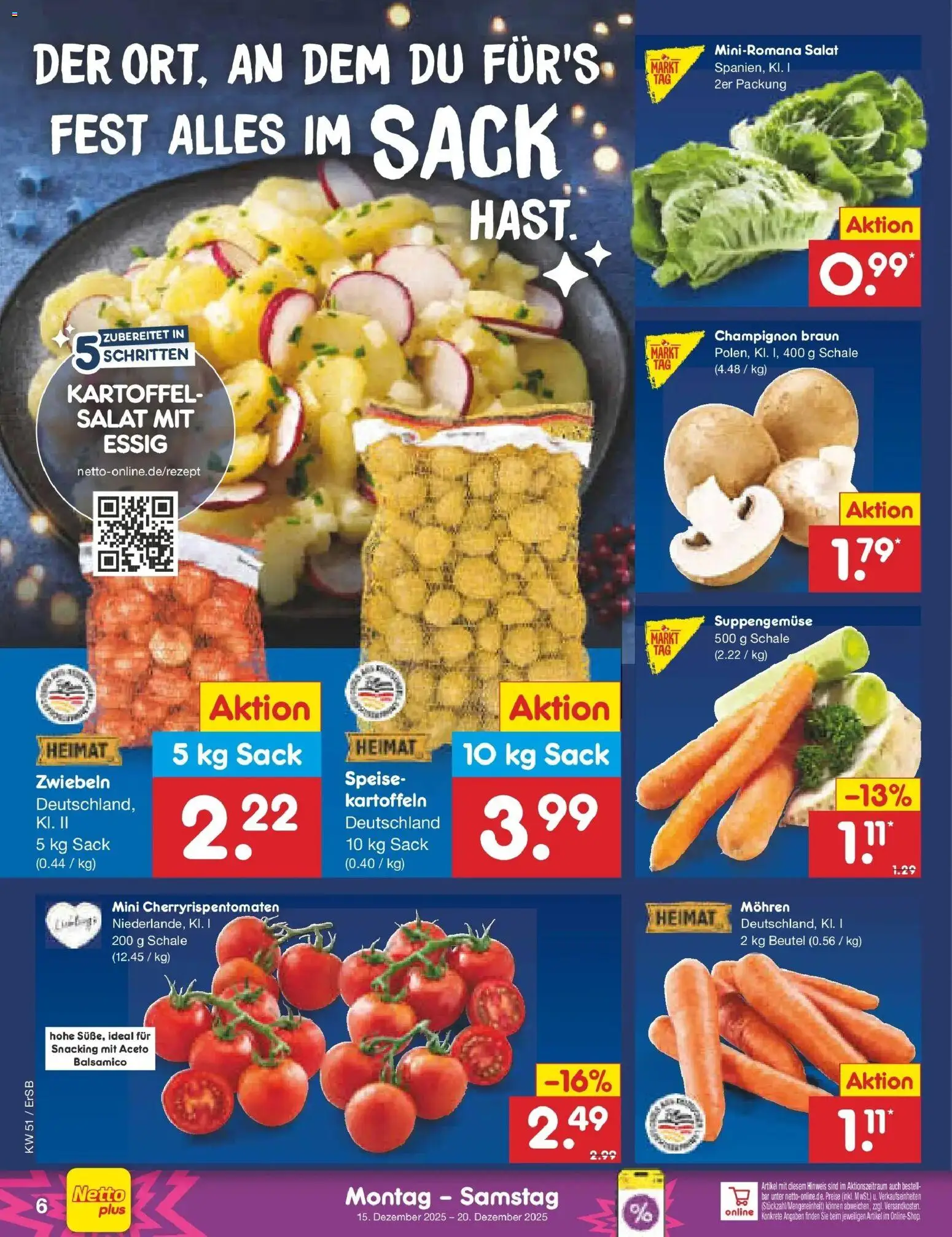 Netto Marken-Discount prospekt Nordhausen	 – gültig ab 15.12.2025 | Seite: 10 | Produkte: Balsamico, Essig, Zwiebeln, Salat
