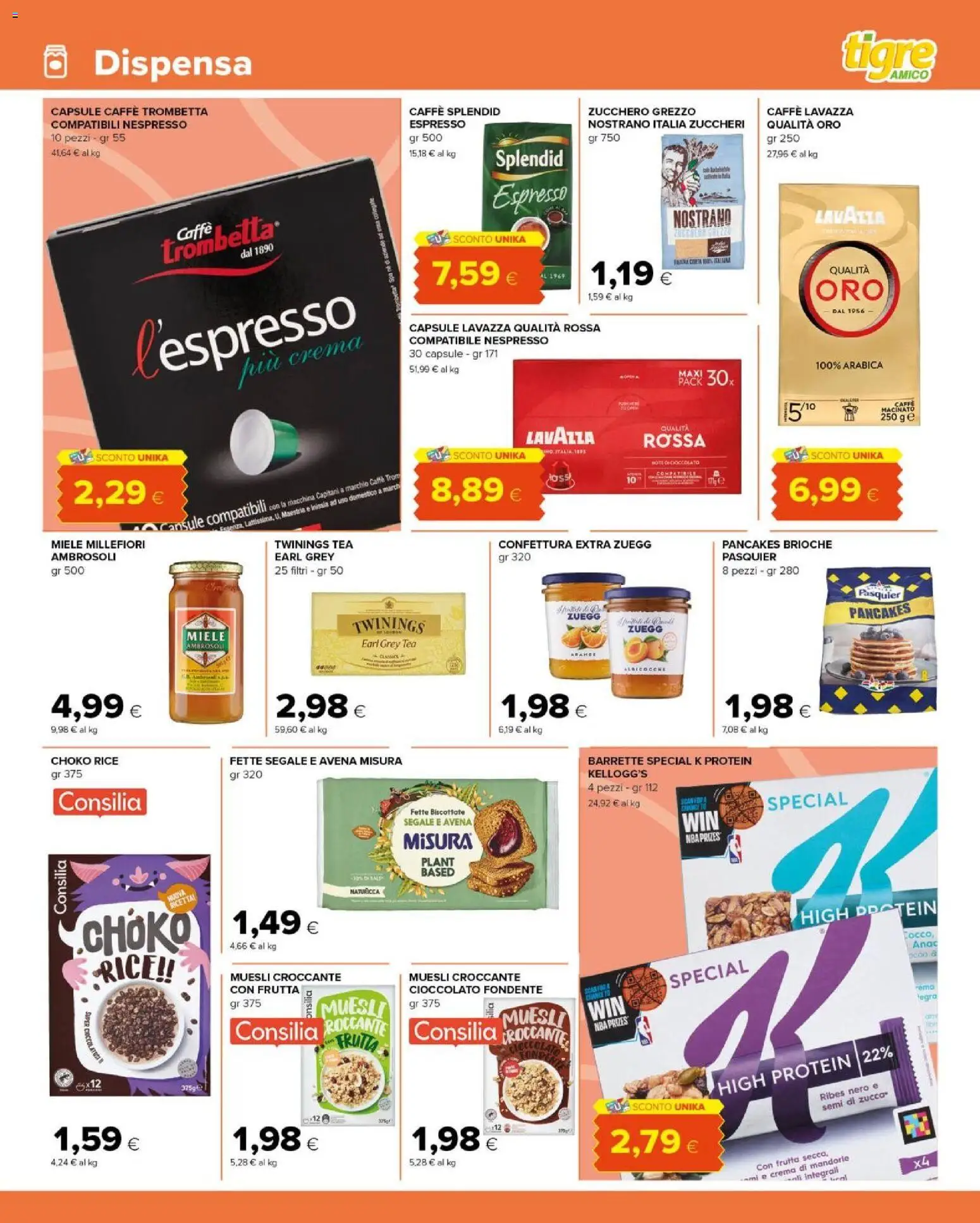 Volantino Tigre del 25.03.2026 | Pagina: 13 | Prodotti: Caffè, Zucchero, Mandorle, Semi di zucca