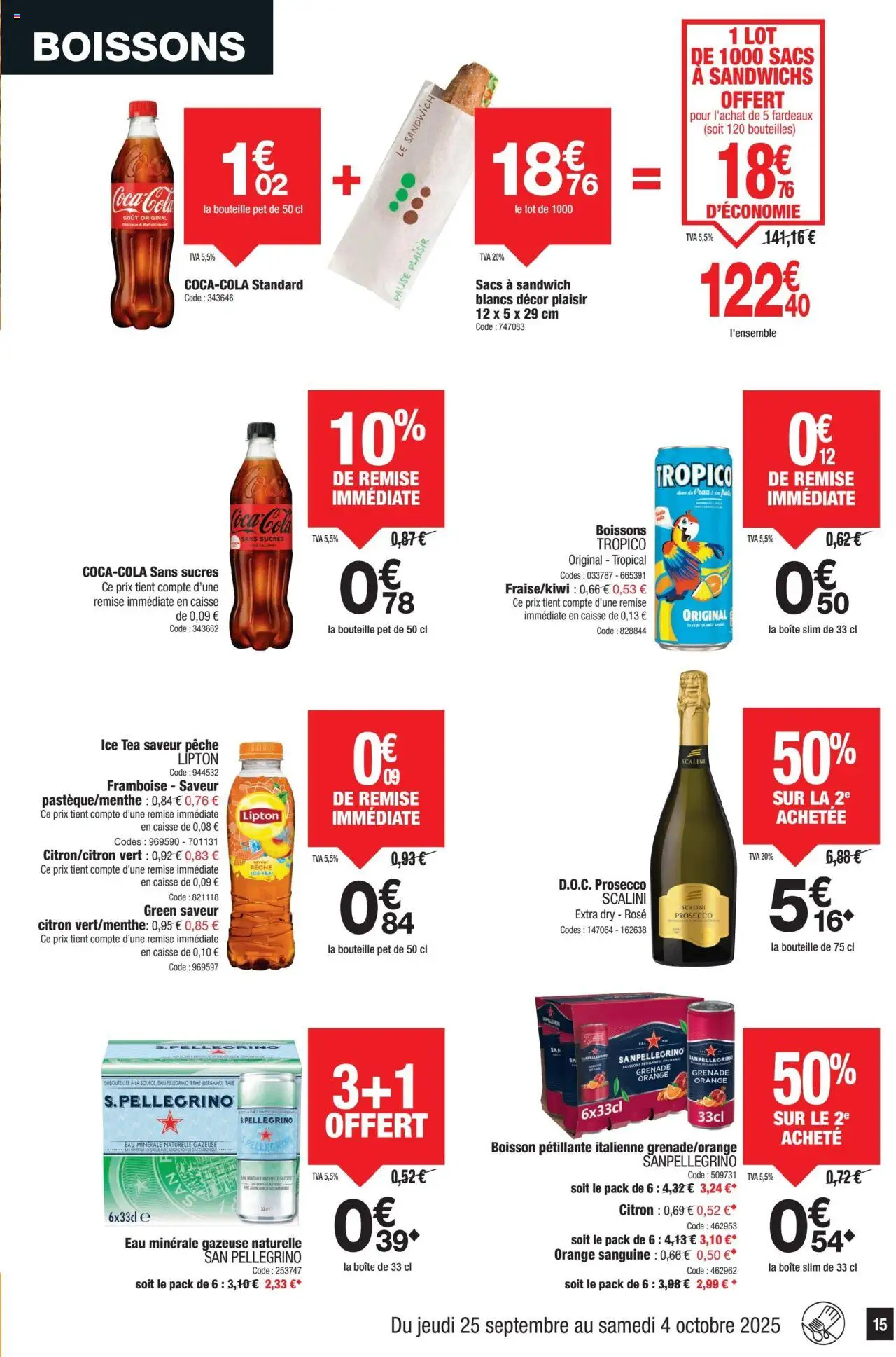  | Page: 15 | Produits: Citron, Framboise, Orange, Eau minérale naturelle