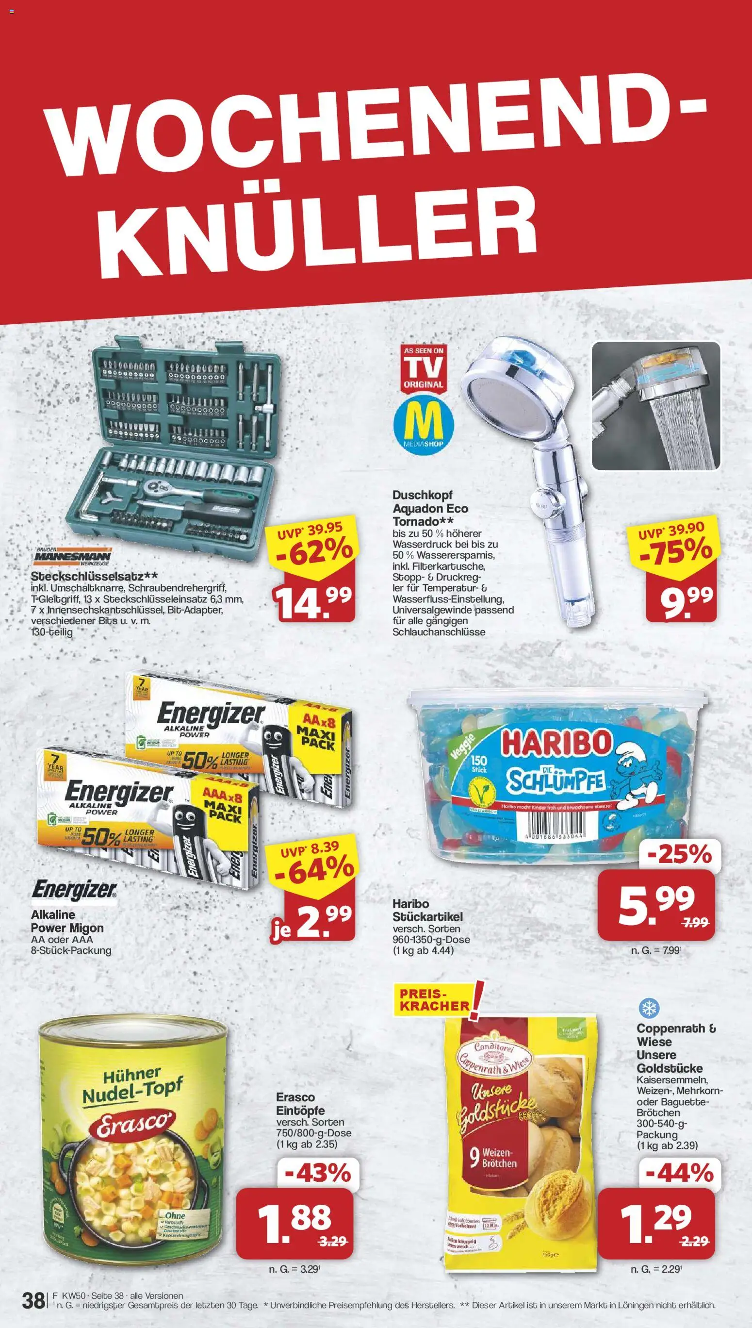 Famila Nordwest Prospekt 	 – gültig ab 08.12.2025 | Seite: 40 | Produkte: Haribo, Baguette, Erasco, Duschkopf