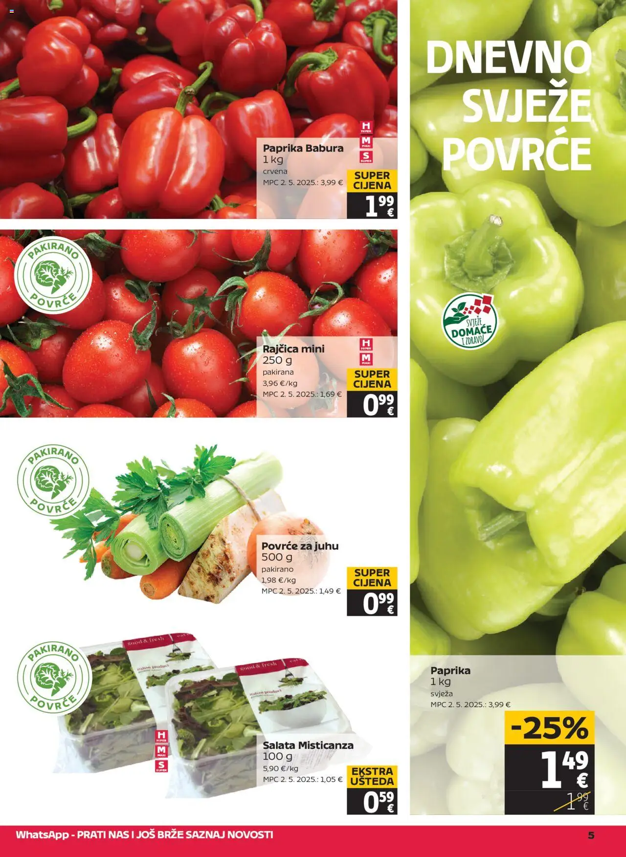 Tommy katalog | vrijedi od 03.07.2025 | Stranica: 5 | Proizvodi: Paprika, Salata, Povrće, Rajčica