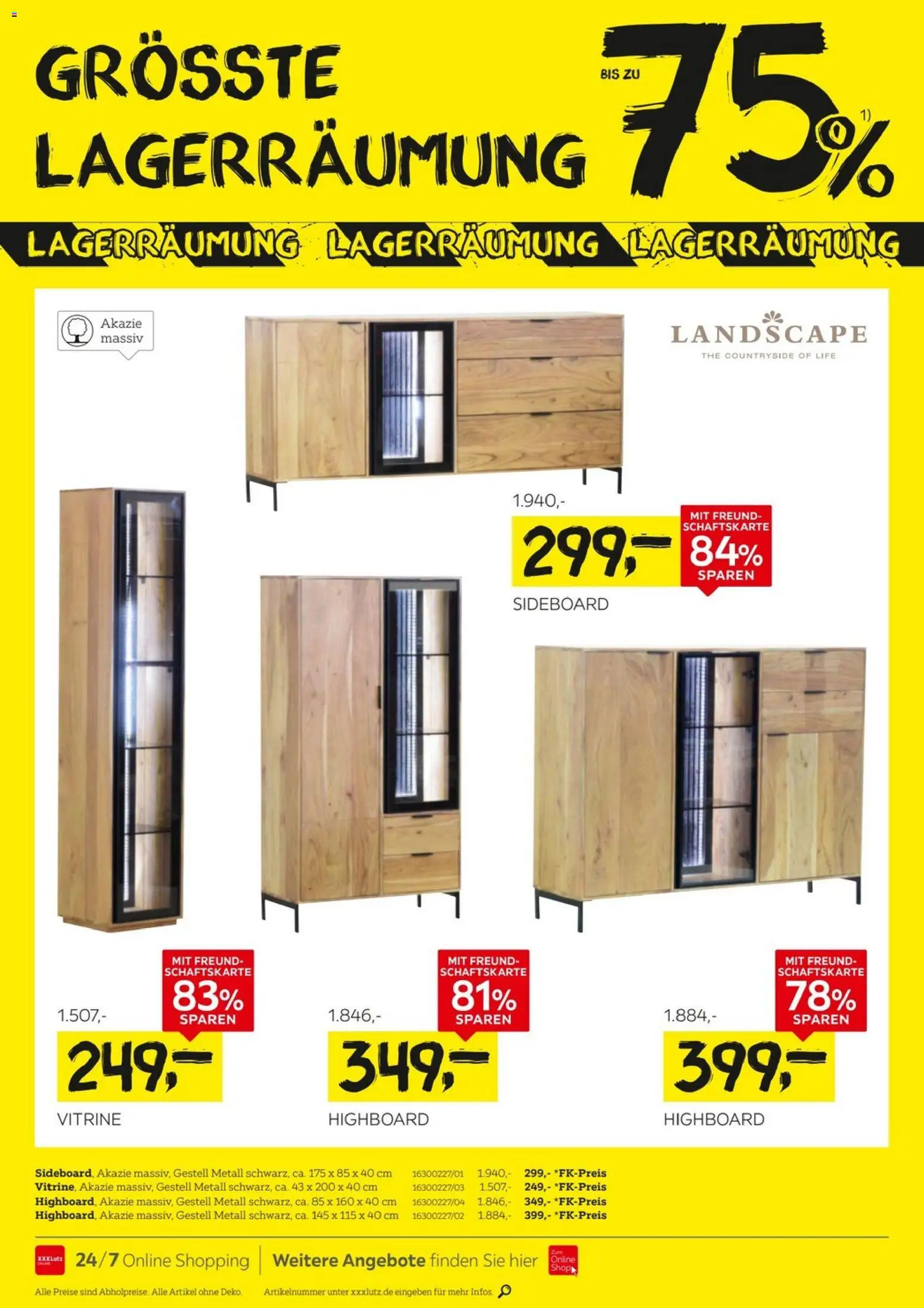 XXXL Lutz Größte Lagerräumung – gültig ab 11.01.2026 | Seite: 10 | Produkte: Sideboard, HIghboard, Vitrine