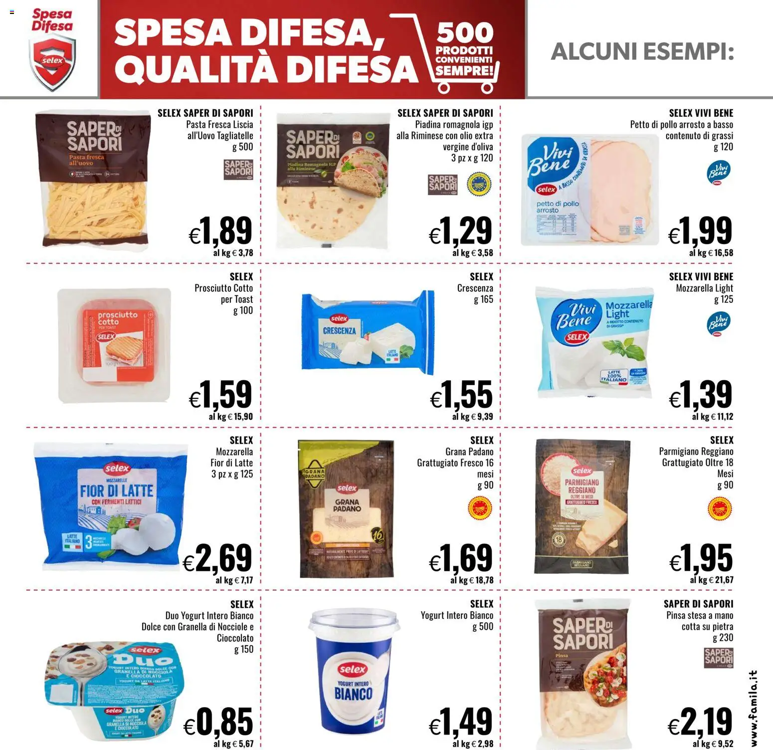 Volantino Famila del 08.01.2026 | Pagina: 17 | Prodotti: Arrosto, Prosciutto, Piadina, Parmigiano