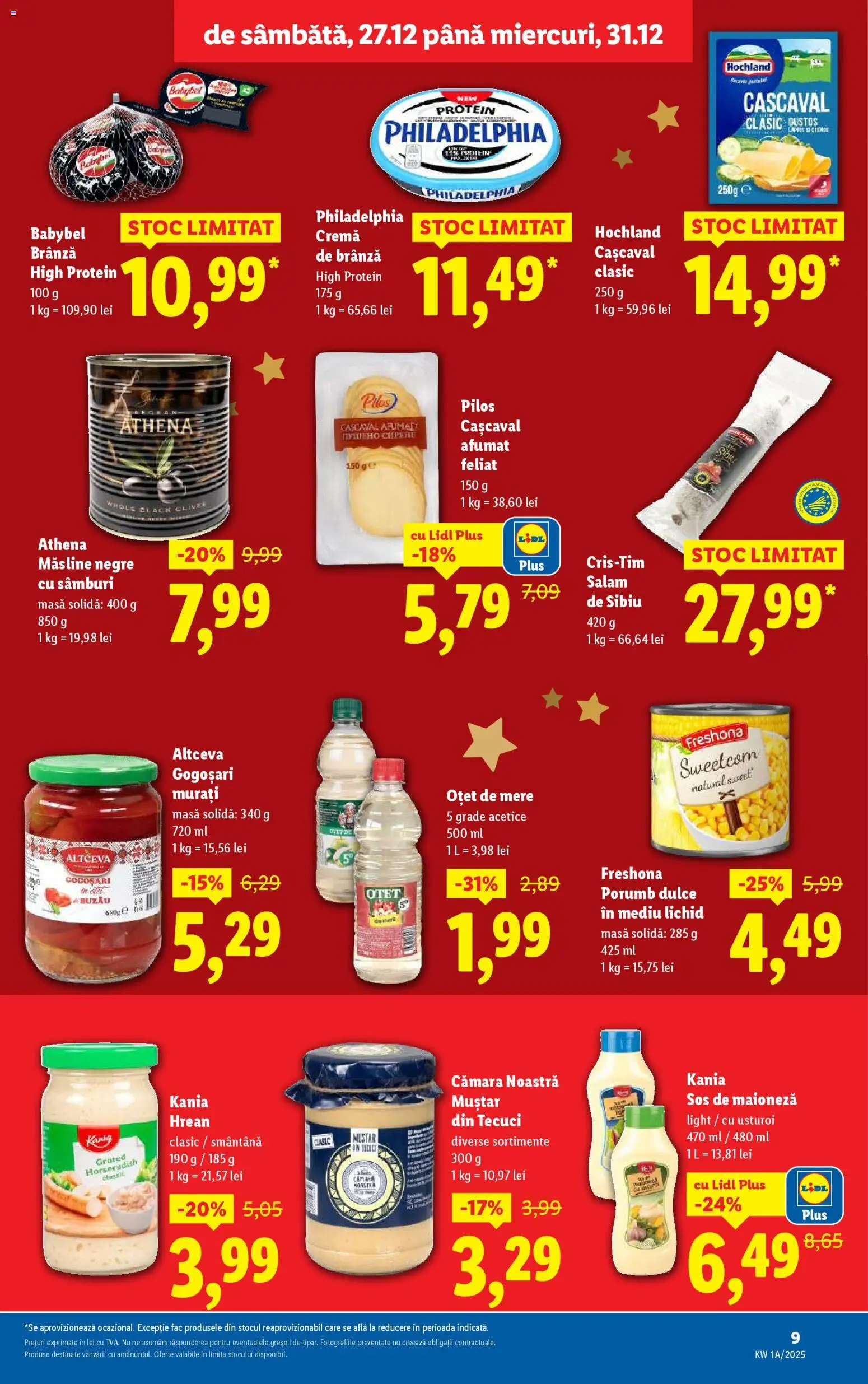 Noul catalog Lidl – valabil de la 27.12.2025 | Pagină: 9 | Produse: Mere, Muștar, Smântână, Porumb