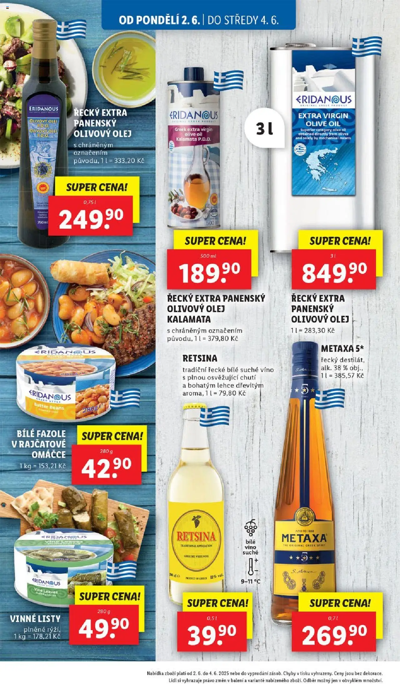 Lidl leták od 02.06.2025 | Strana: 18 | Produkty: Olivový olej, Retsina, Metaxa, Fazole