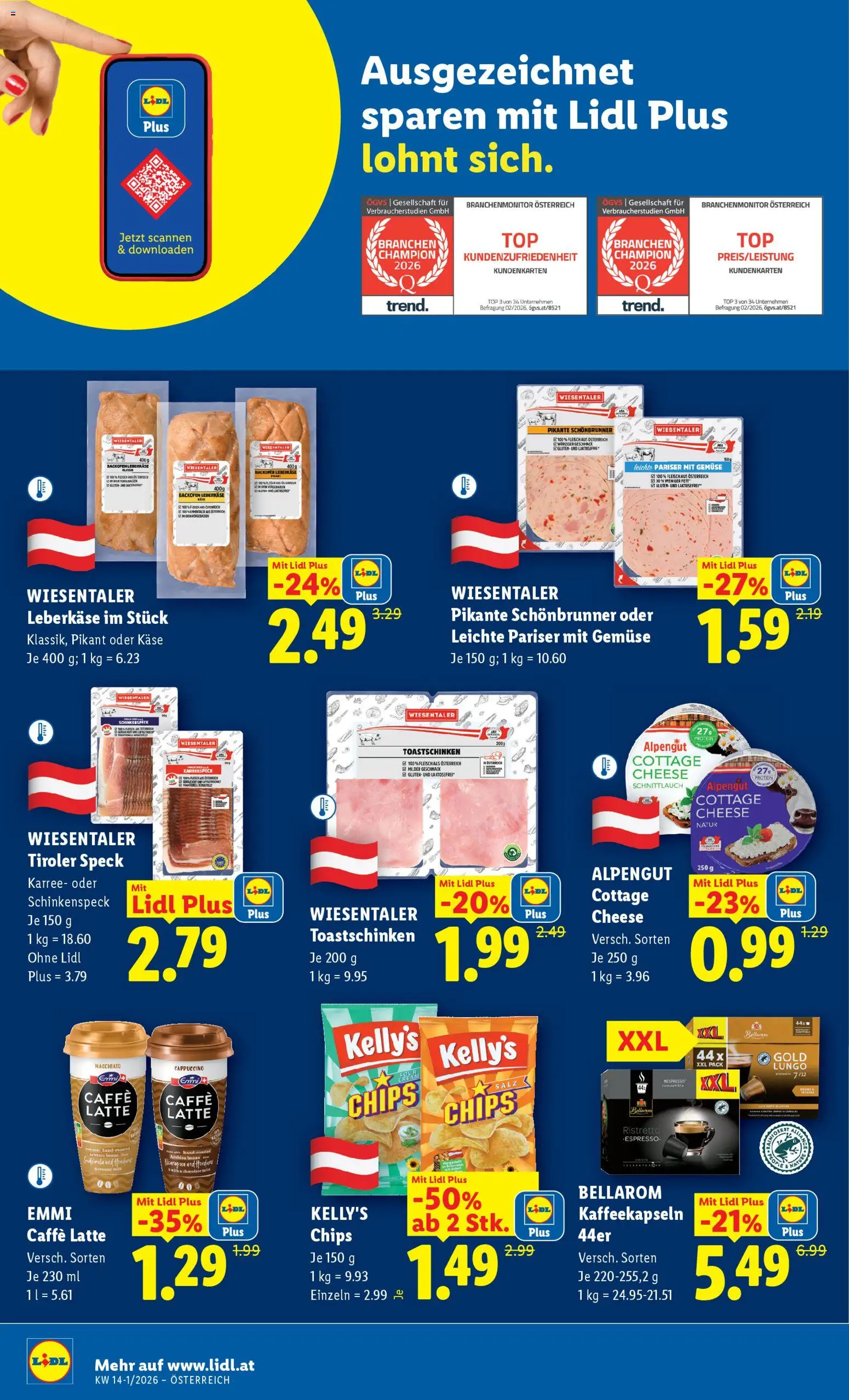 Lidl Flugblatt - Oberpullendorf, Güssing, Oberwart gültig ab 26.03.2026 | Seite: 41 | Produkte: Chips, Gemüse, Salz, Käse