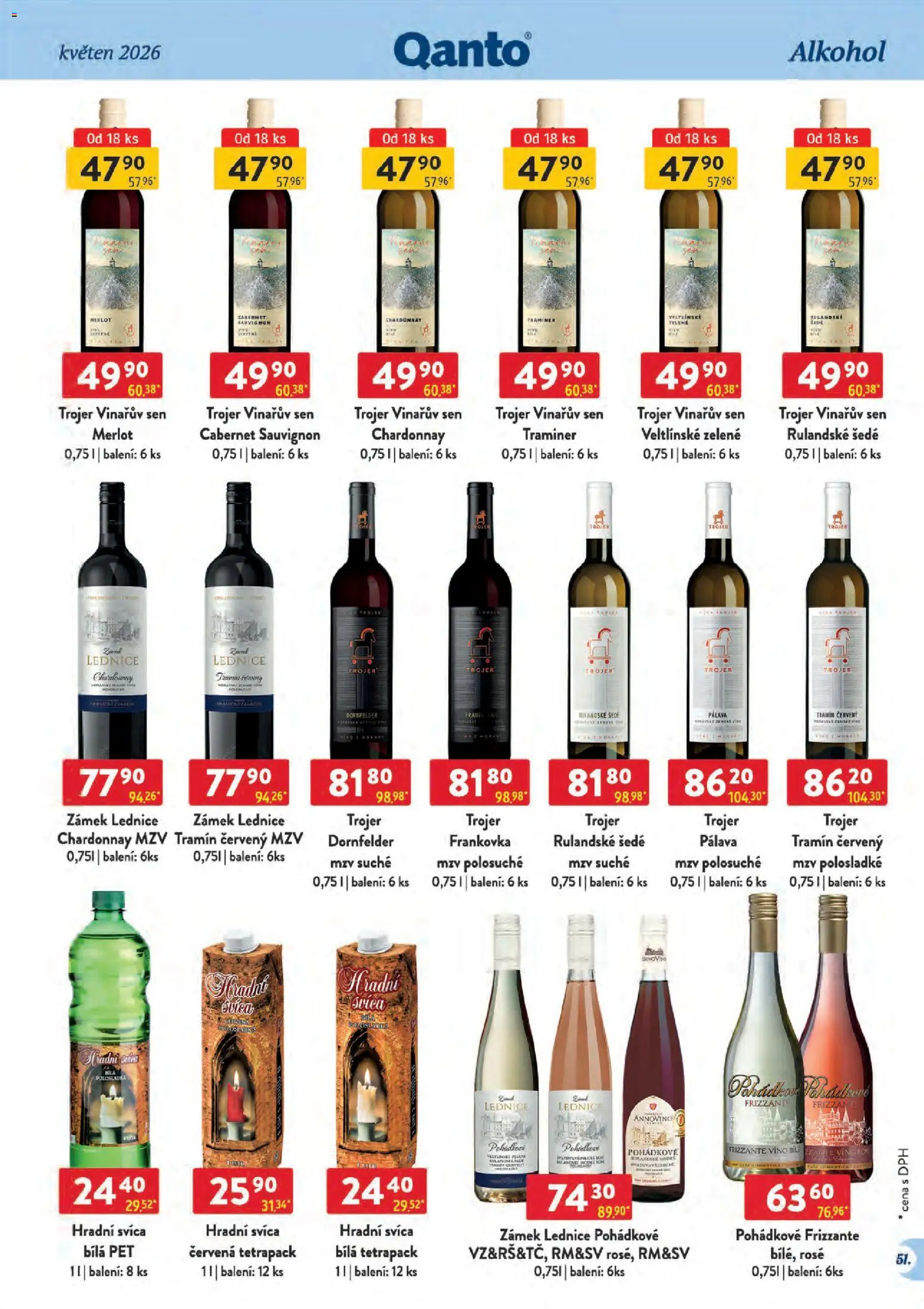 Astur & Qanto leták - Velkoobchod 05/2026 od 01.05.2026 | Strana: 51 | Produkty: Víno, Merlot, Cabernet Sauvignon, Tramín červený