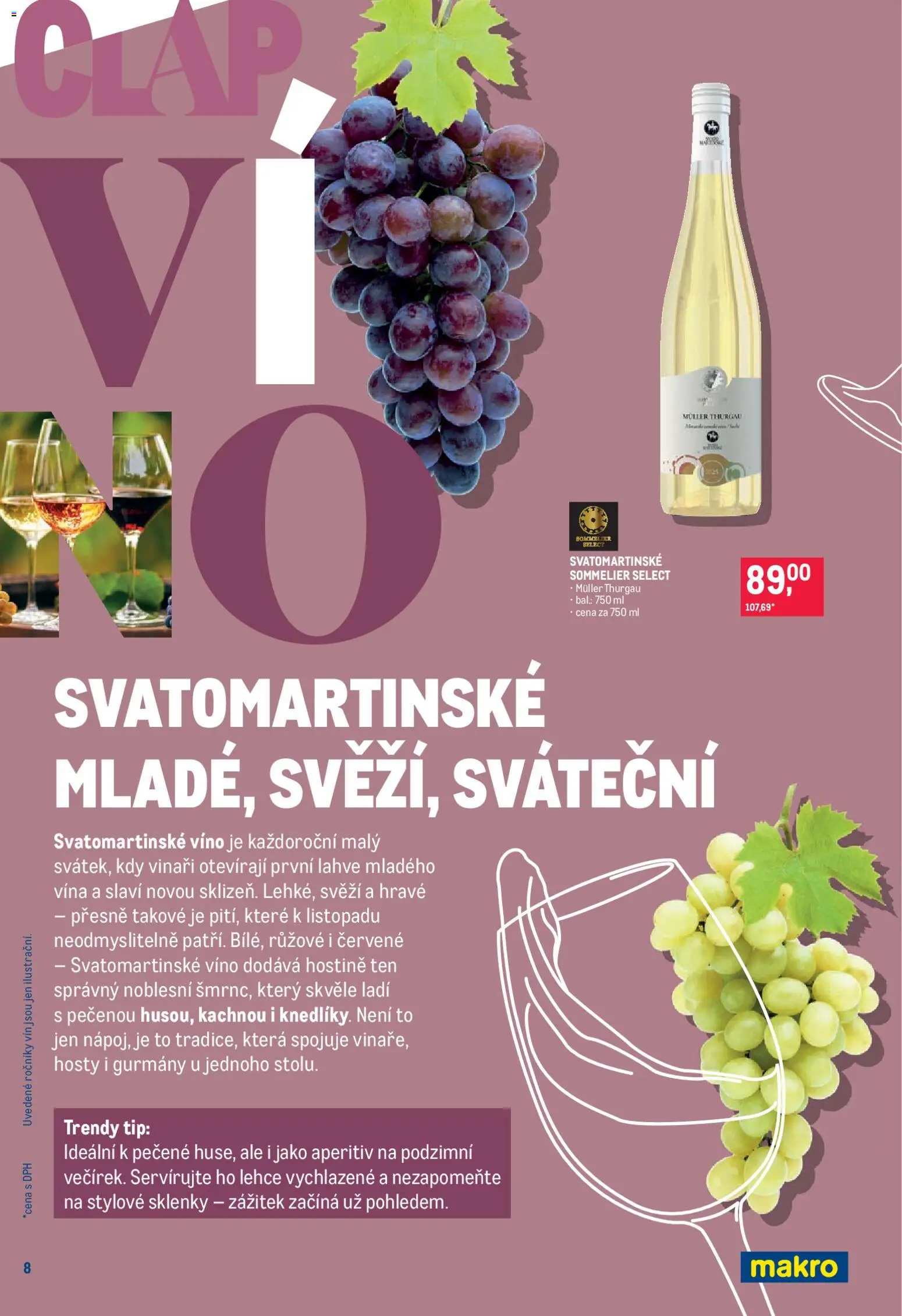 Makro leták - Pro milovníky jídla od 05.11.2025 | Strana: 8 | Produkty: Víno, Lahve, Svatomartinské víno