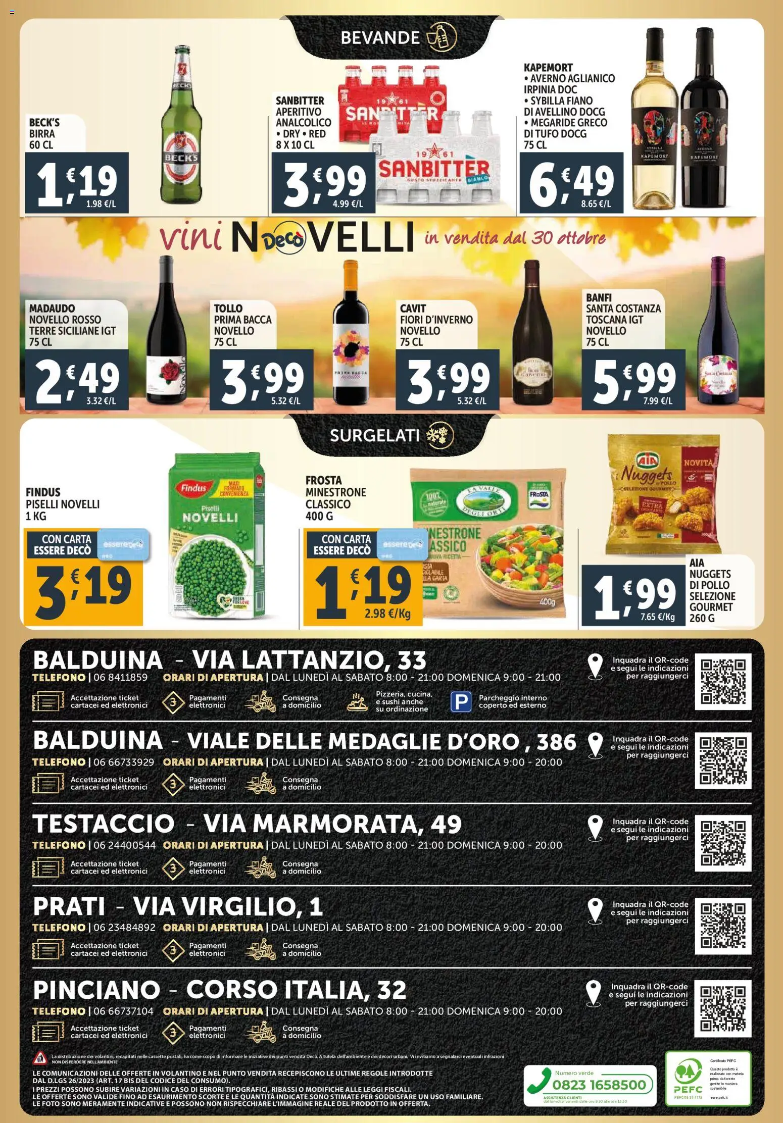 Volantino Decò del 28.10.2025 | Pagina: 4 | Prodotti: Birra, Piselli, Sushi, Aperitivo