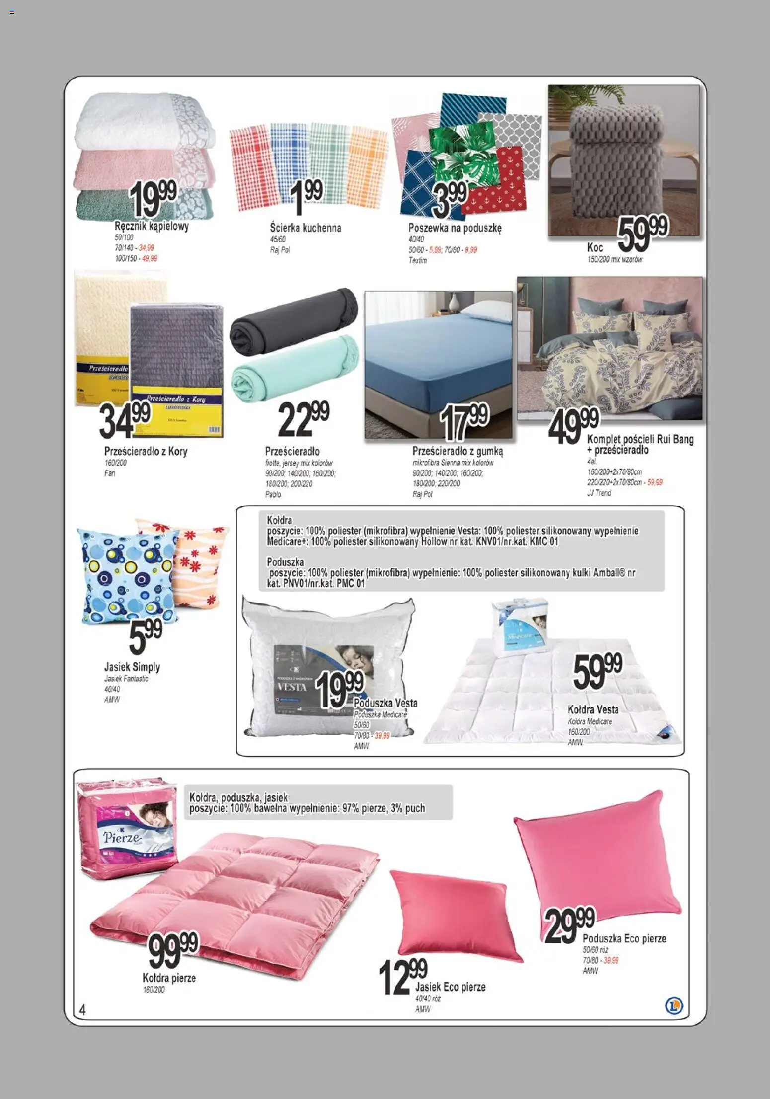 E.Leclerc Gazetka - Tychy od 20.01.2026 | Strona: 4 | Produkty: Poduszka, Róż, Kołdra