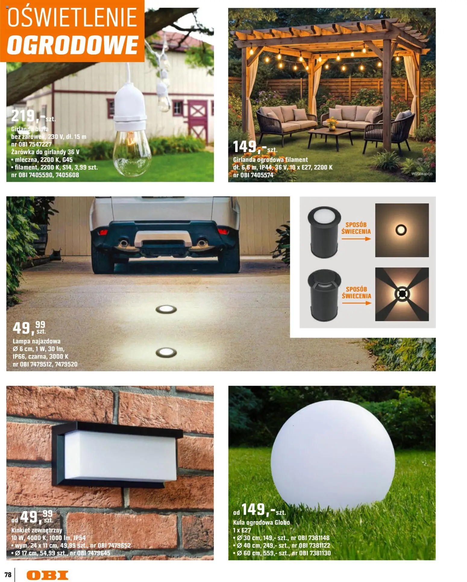 OBI gazetka - Ogród od 11.03.2026 | Strona: 78 | Produkty: Lampa