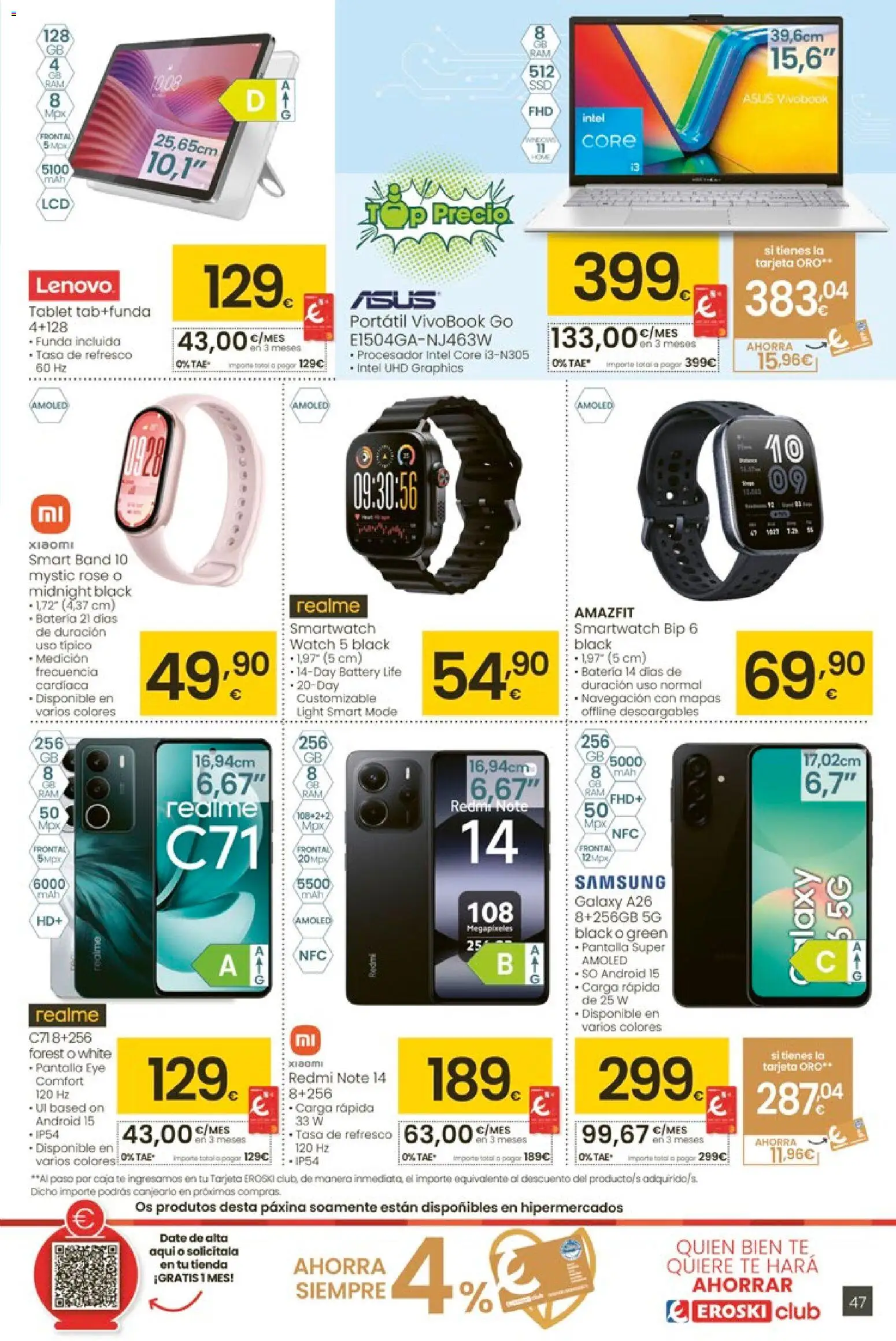 Eroski - Entroido do aforro │ válido desde el 12.02.2026 | Página: 47 | Productos: Té, Tablet, Caja, Batería