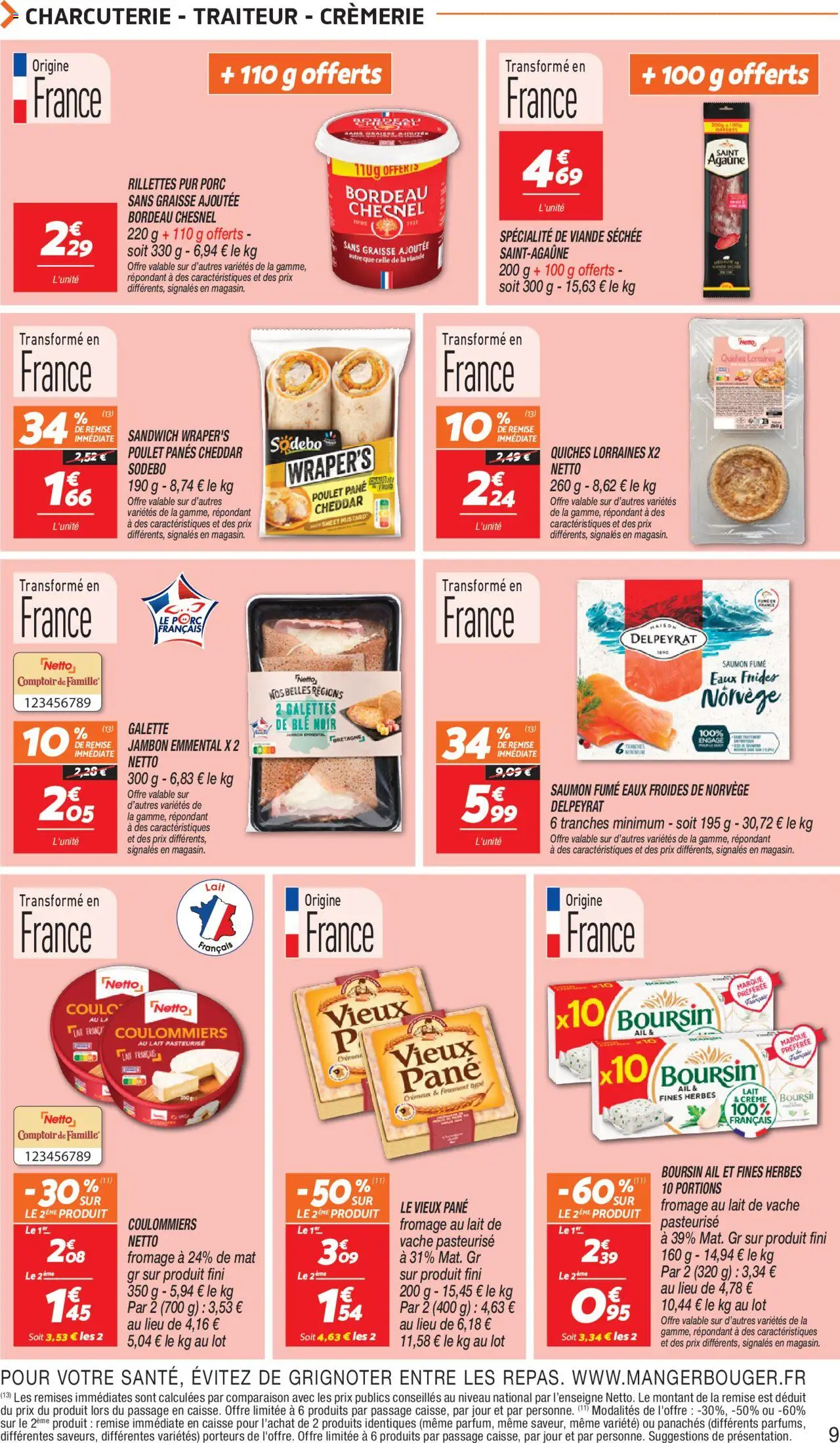  | Page: 9 | Produits: Ail, Saumon fumé, Lait, Cheddar