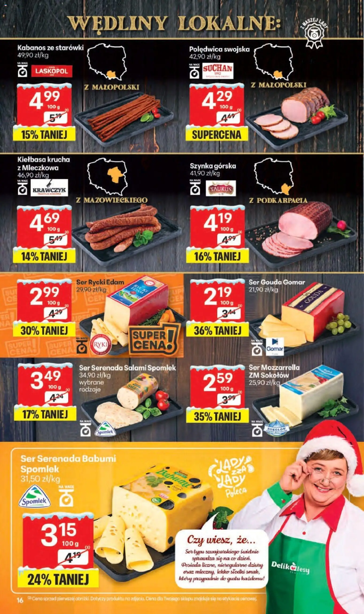 Delikatesy Centrum Gazetka od 11.12.2025 | Strona: 16 | Produkty: Ser, Salami, Wędliny, Ser gouda