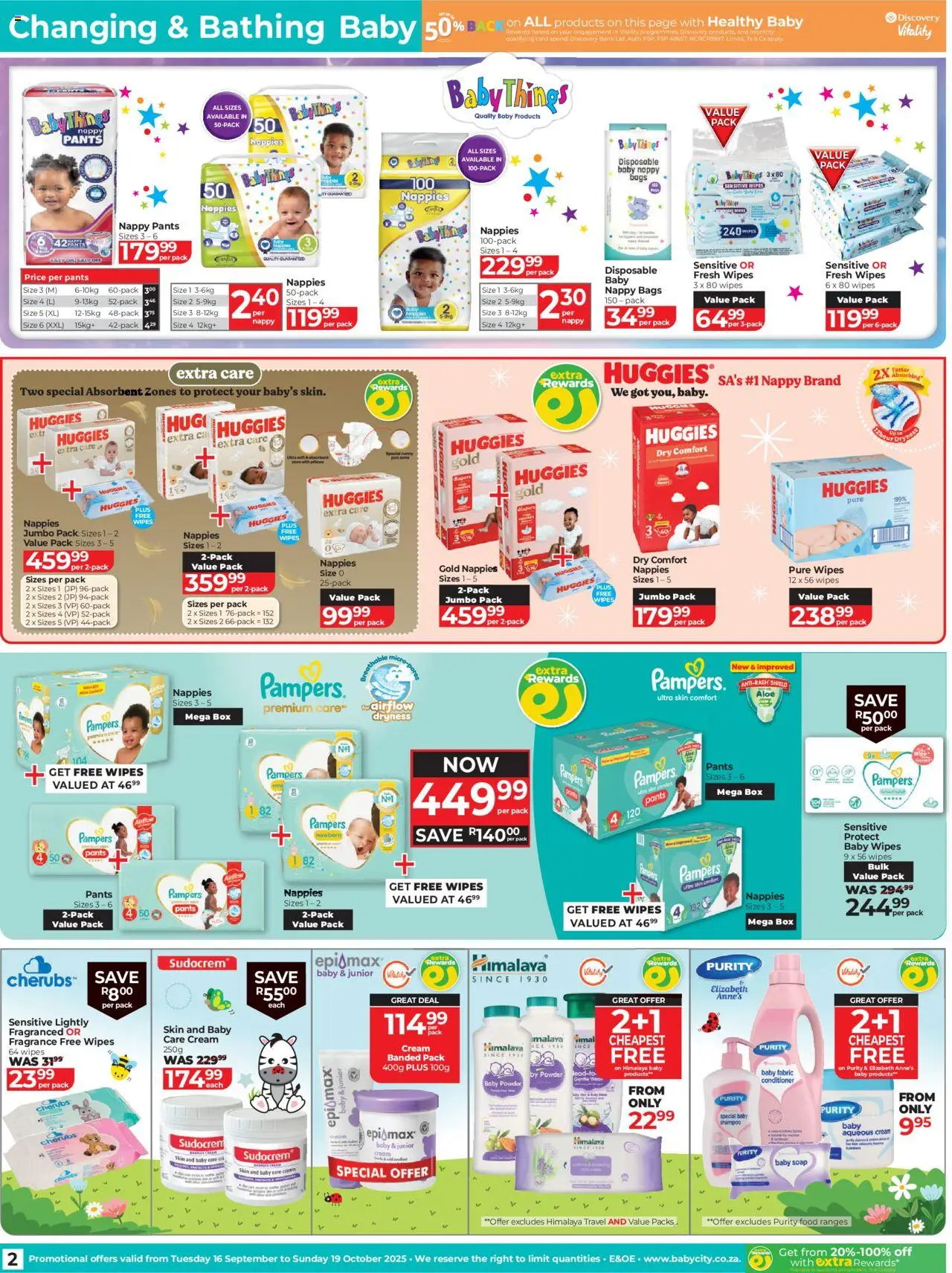 New Baby City catalogue – valid from 16.09.2025 | Page: 2 | Products: Pants, Shampoo, Cream, Soap