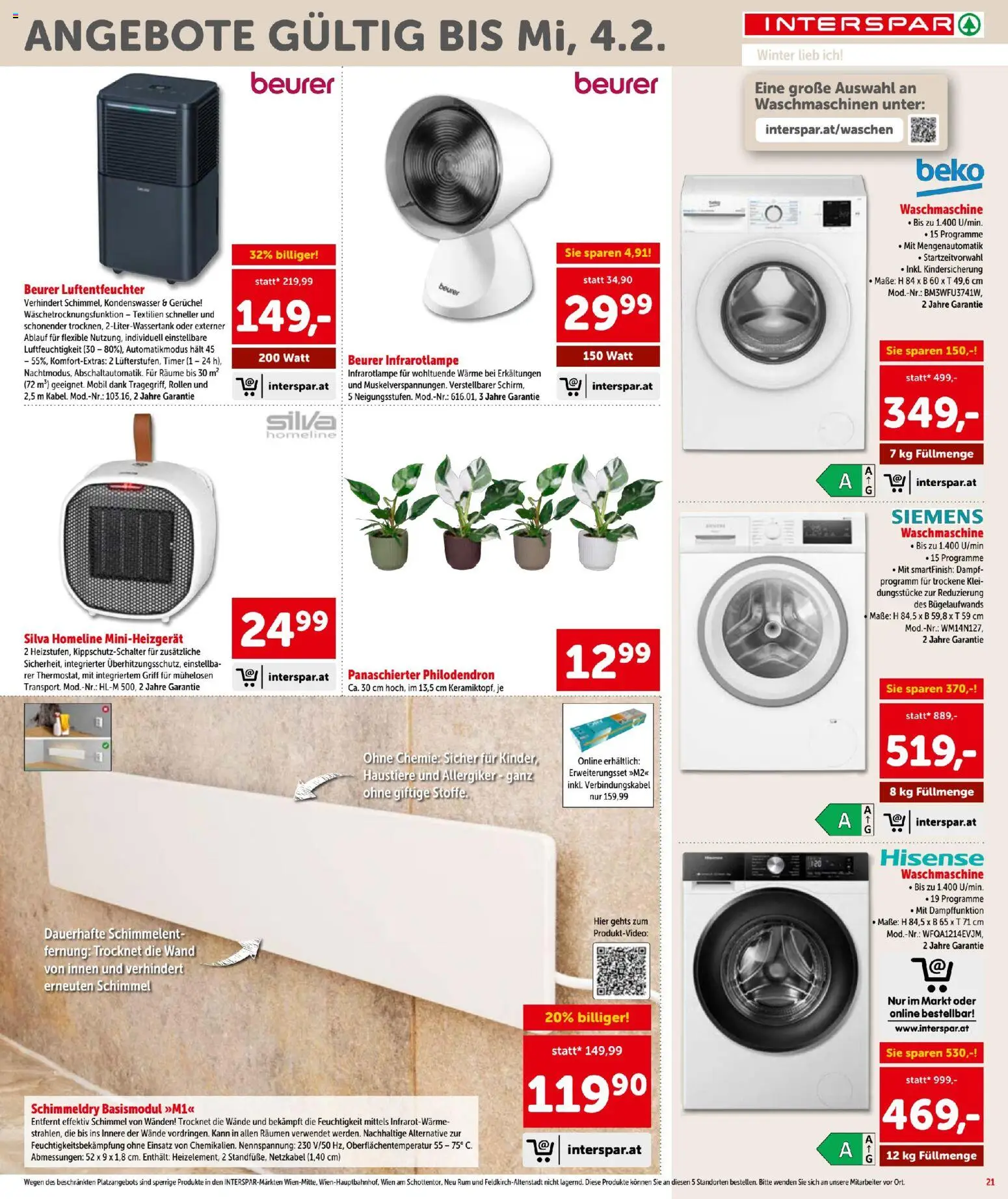 Interspar Flugblatt gültig ab 15.01.2026 | Seite: 21 | Produkte: Waschmaschine