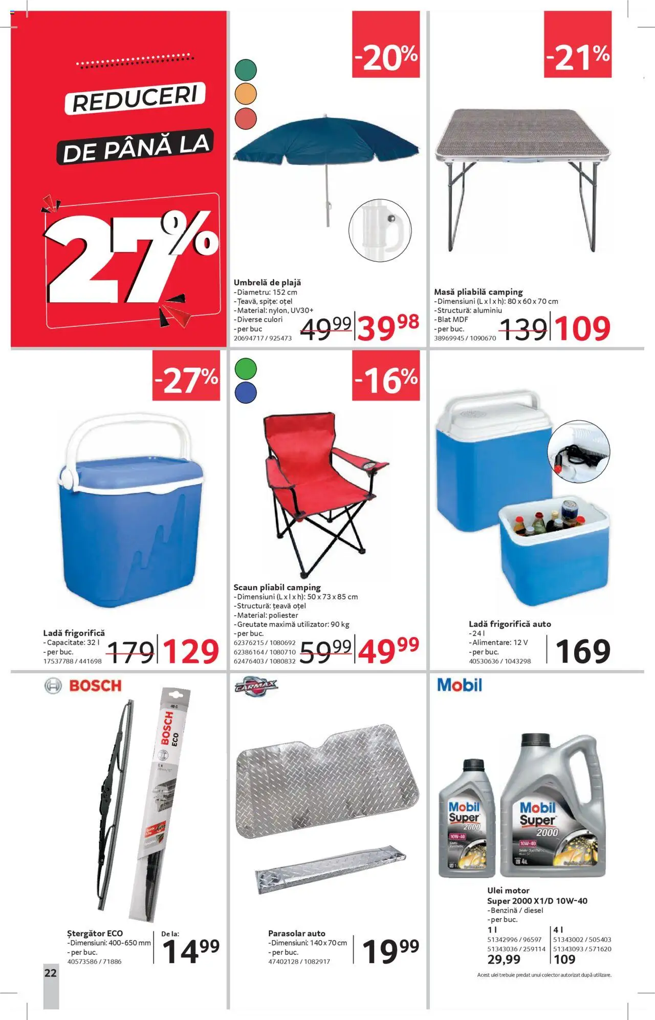 Catalog Selgros - Magazine Mici – valabil de la 25.07.2025 | Pagină: 22 | Produse: Umbrelă, Ulei, Țeavă, Ladă frigorifică