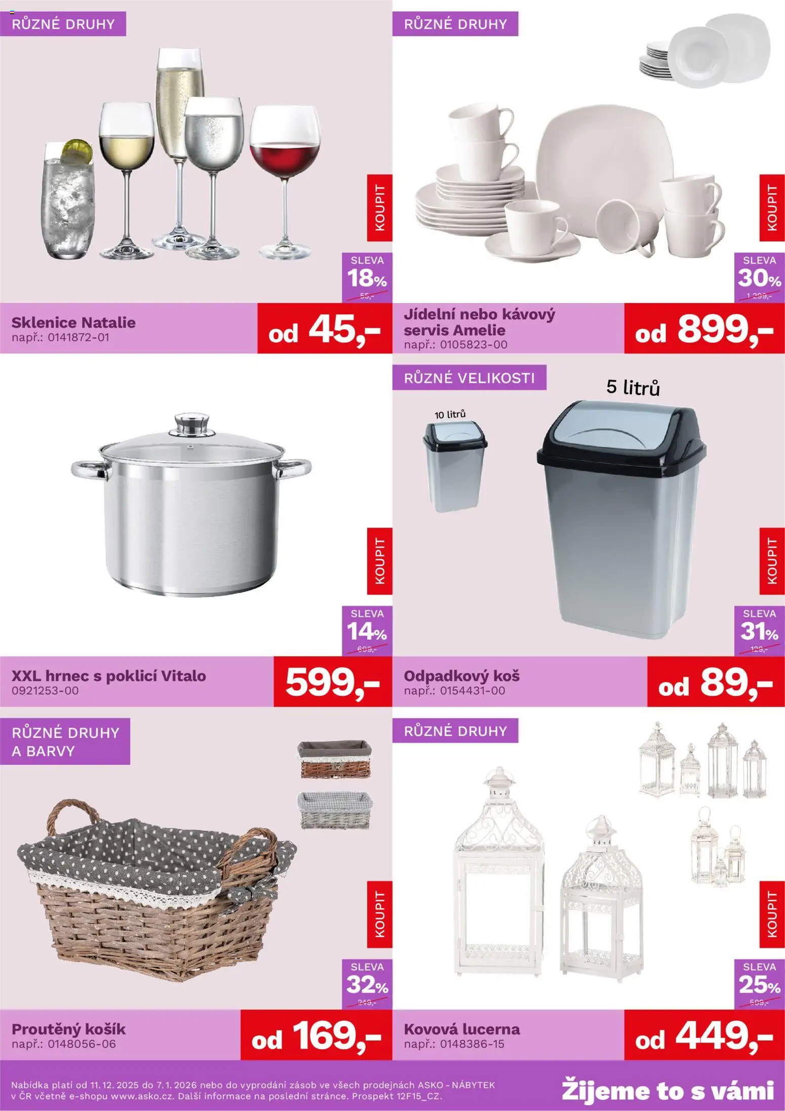 ASKO nábytek leták - Bytové doplňky za skvělé ceny od 11.12.2025 | Strana: 2 | Produkty: Lucerna, Nábytek, Koš, Barvy
