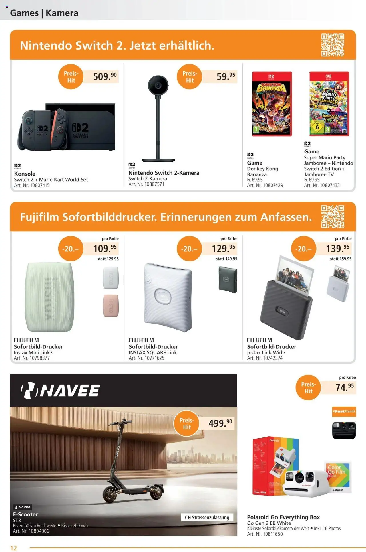 Fust Aktionen ab 28.07.2025 | Seite: 12 | Produkte: Box, TV, Kamera
