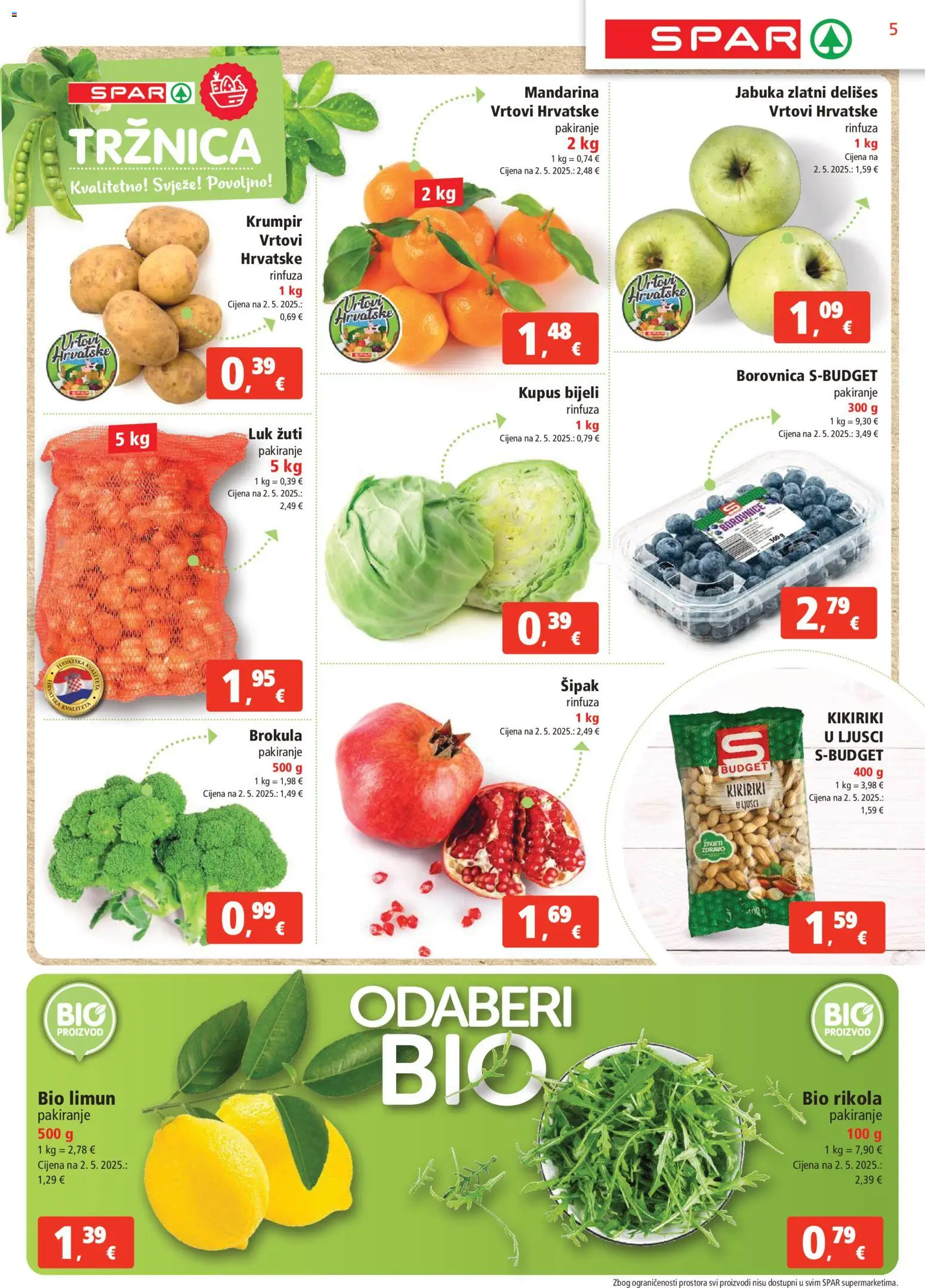 Spar katalog | vrijedi od 05.11.2025 | Stranica: 5 | Proizvodi: Luk, Limun, Kupus, Jabuka