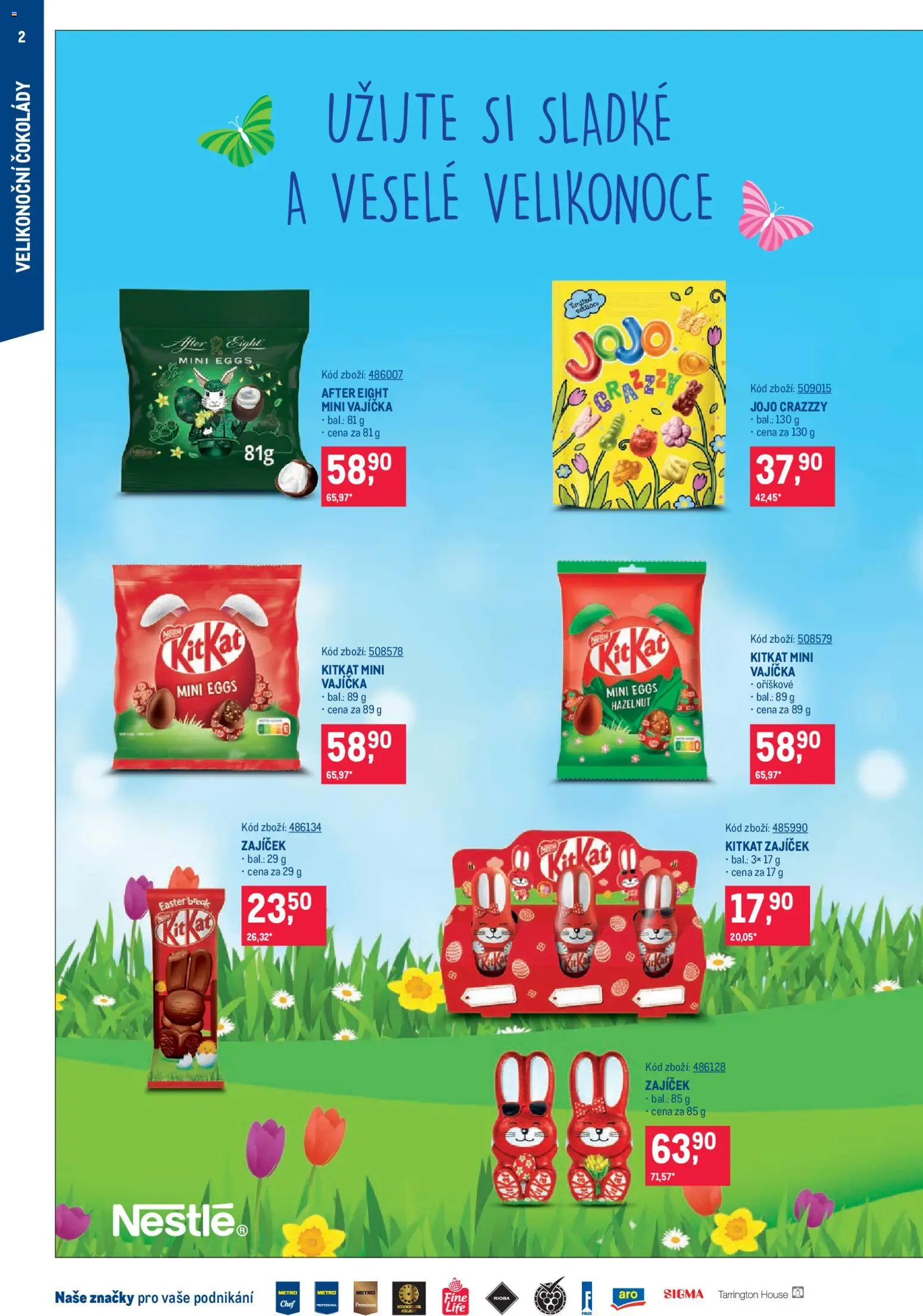 Makro leták - Velikonoční čokolády od 25.02.2026 | Strana: 2 | Produkty: Vajíčka, Jojo, After Eight