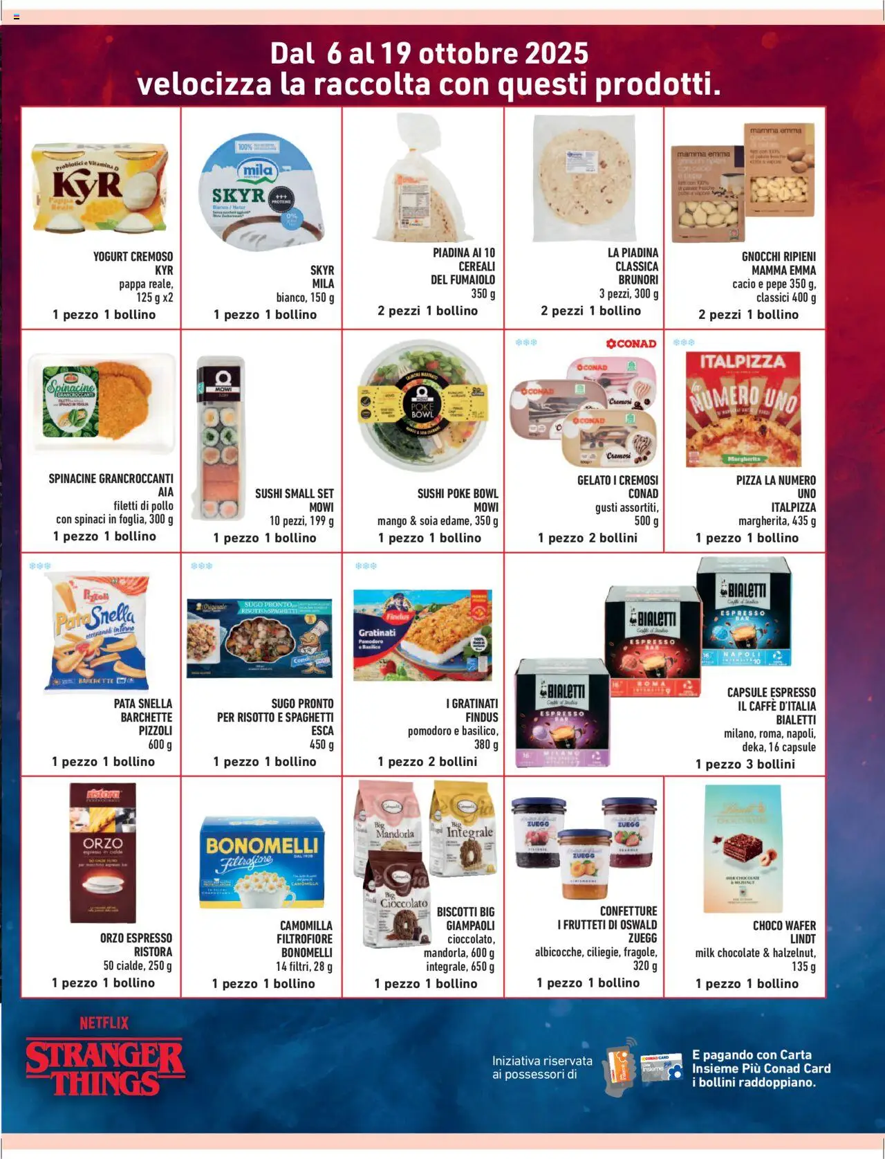 Volantino Conad del 10.10.2025 | Pagina: 13 | Prodotti: Pizza, Pomodoro, Gnocchi, Sushi
