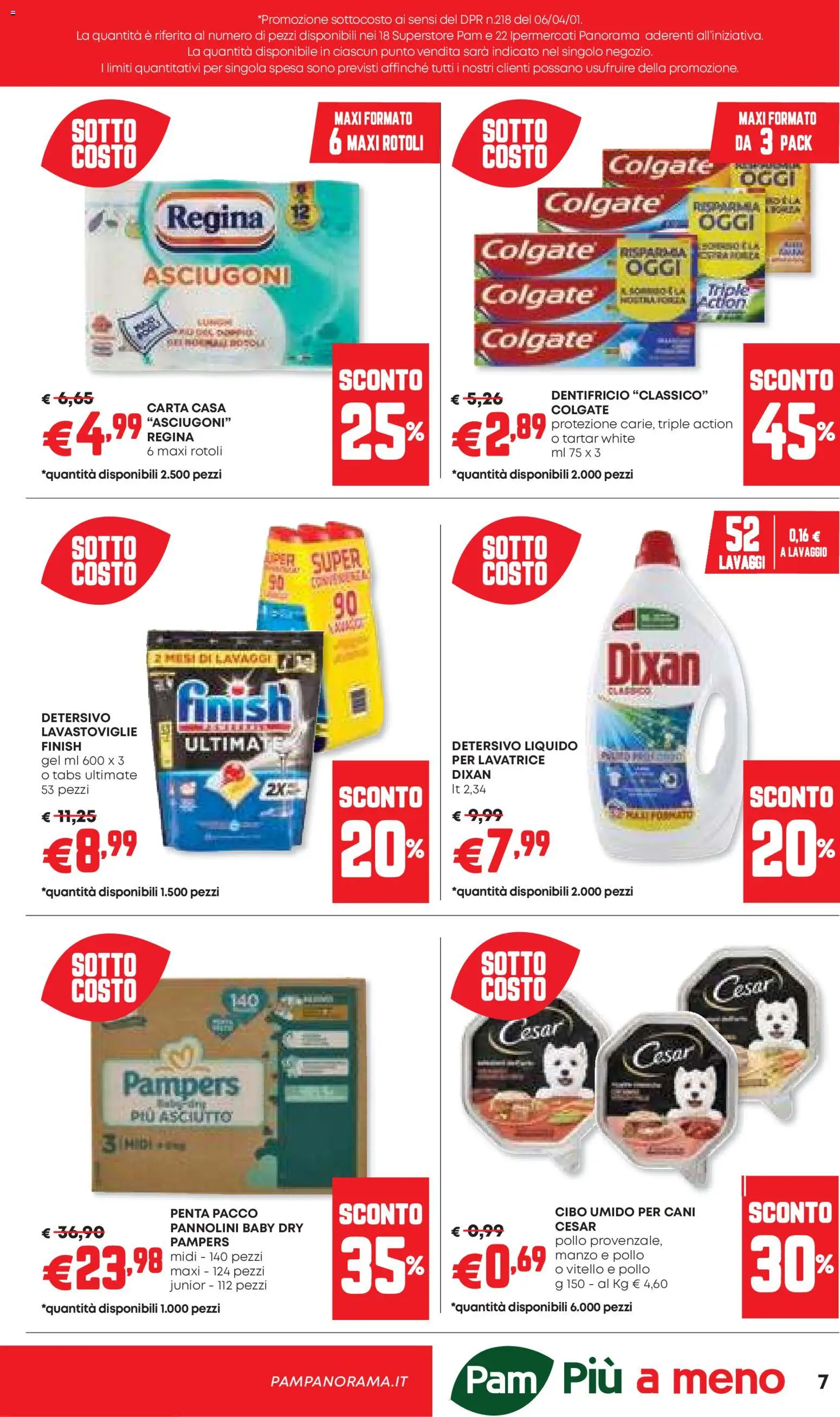 Volantino Panorama del 20.11.2025 | Pagina: 7 | Prodotti: Pannolini, Pollo, Lavastoviglie, Pampers