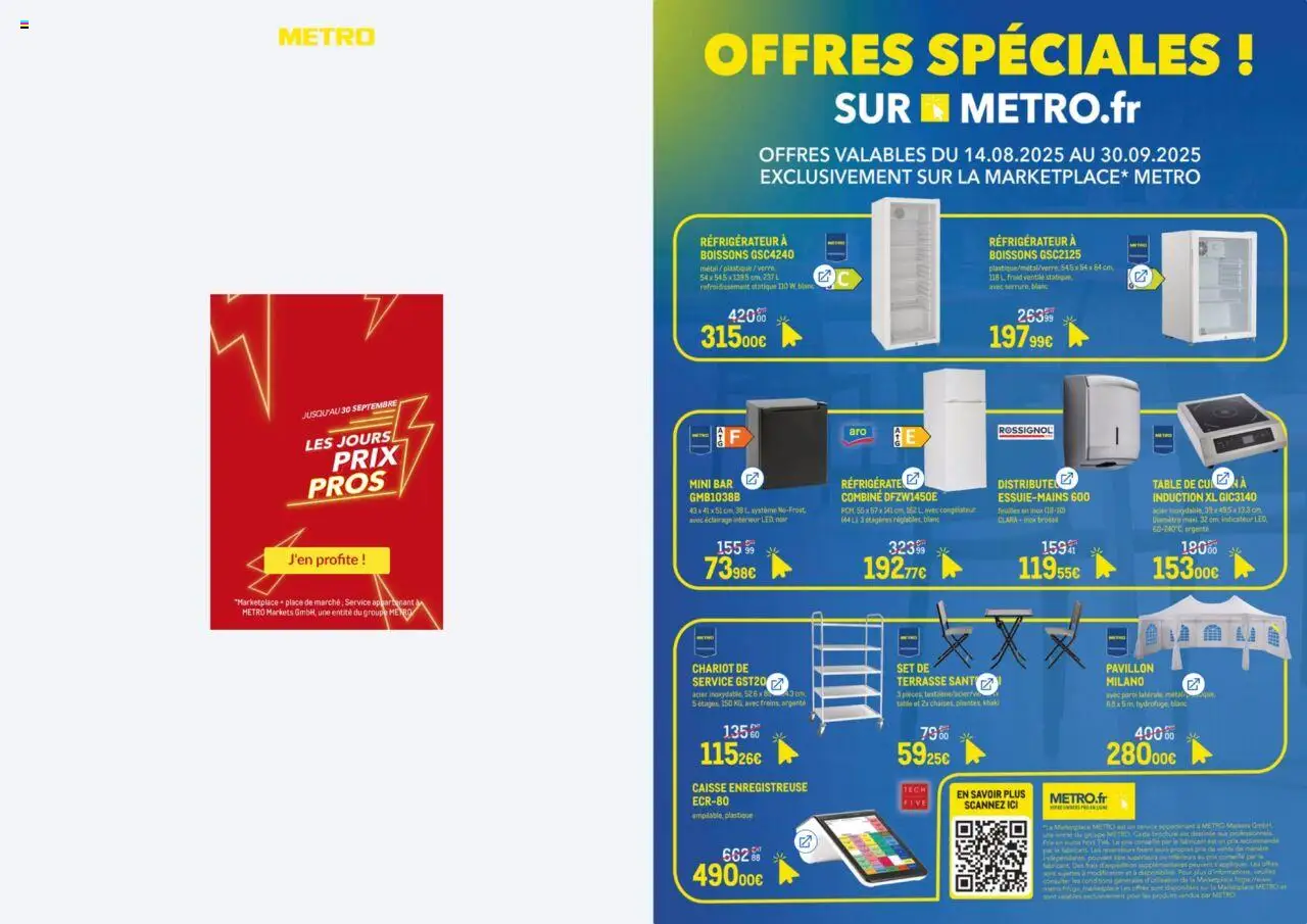  | Page: 1 | Produits: Réfrigérateur, Congélateur, Brosse, Table