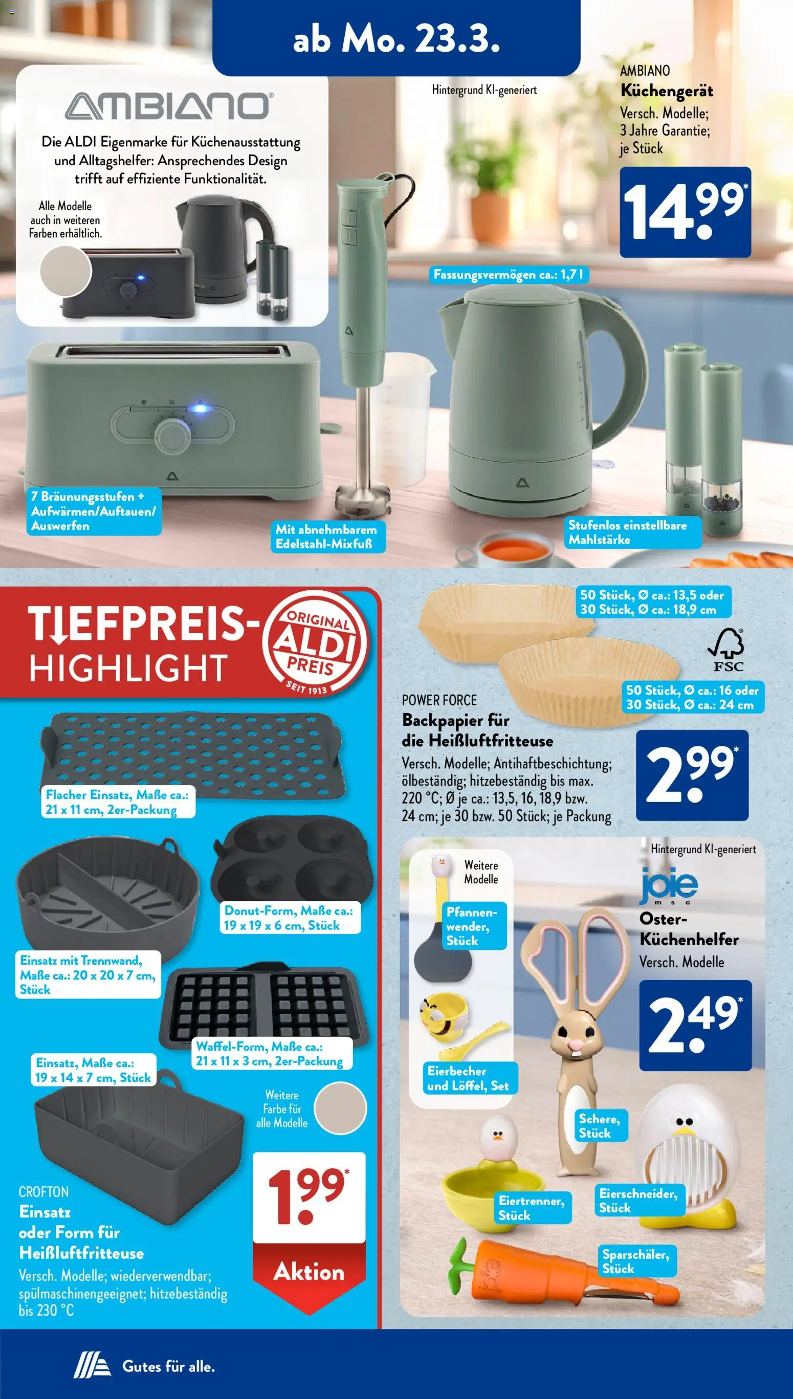 Aldi Süd Prospekt 	 – gültig ab 23.03.2026 | Seite: 3 | Produkte: Heißluftfritteuse