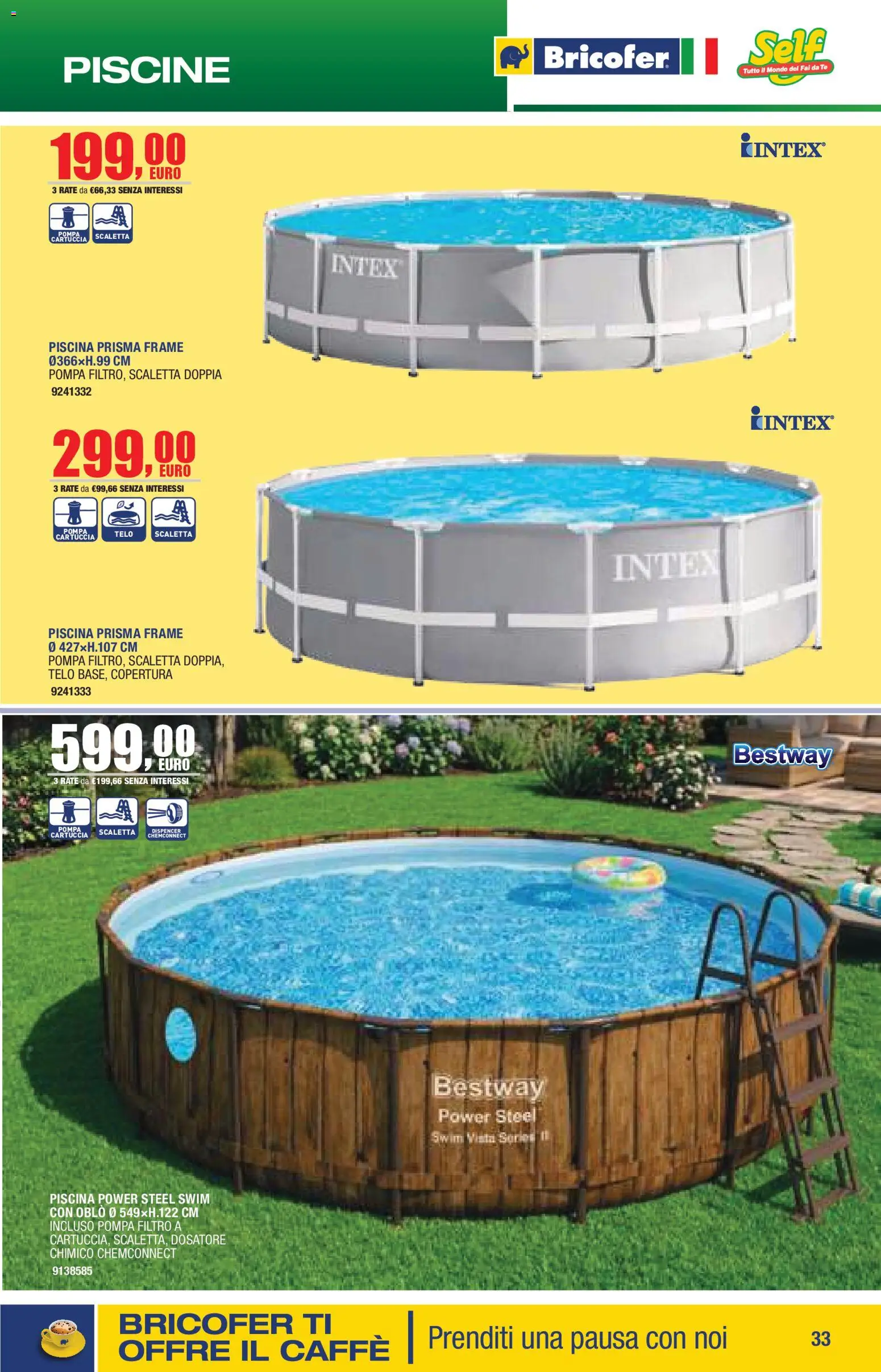 Volantino Bricofer del 14.04.2026 | Pagina: 33 | Prodotti: Scaletta, Tè, Piscina